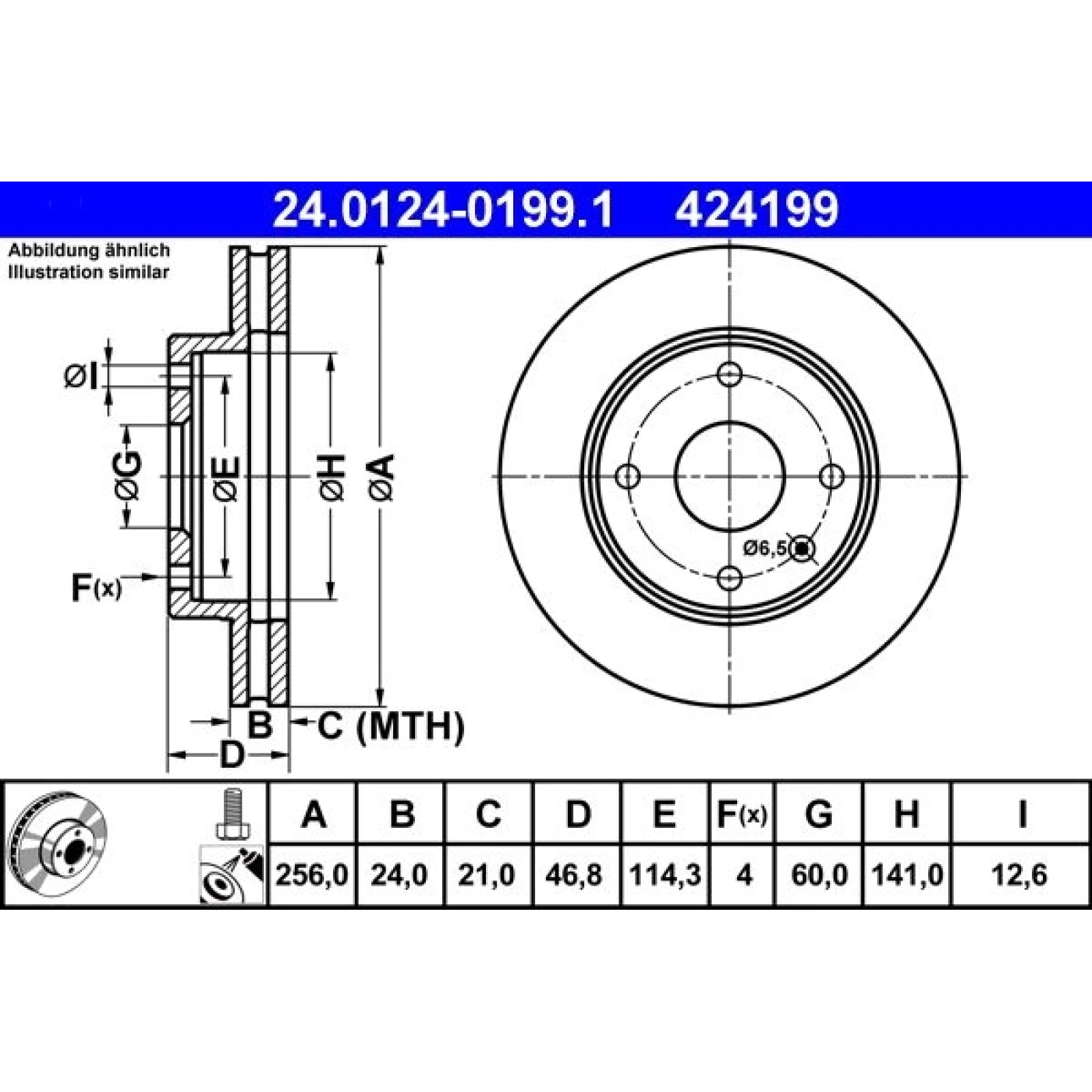 Bremsscheibe Chevrolet P. Lacetti/Rezzo/Nubira 05 24.0124-0199.1