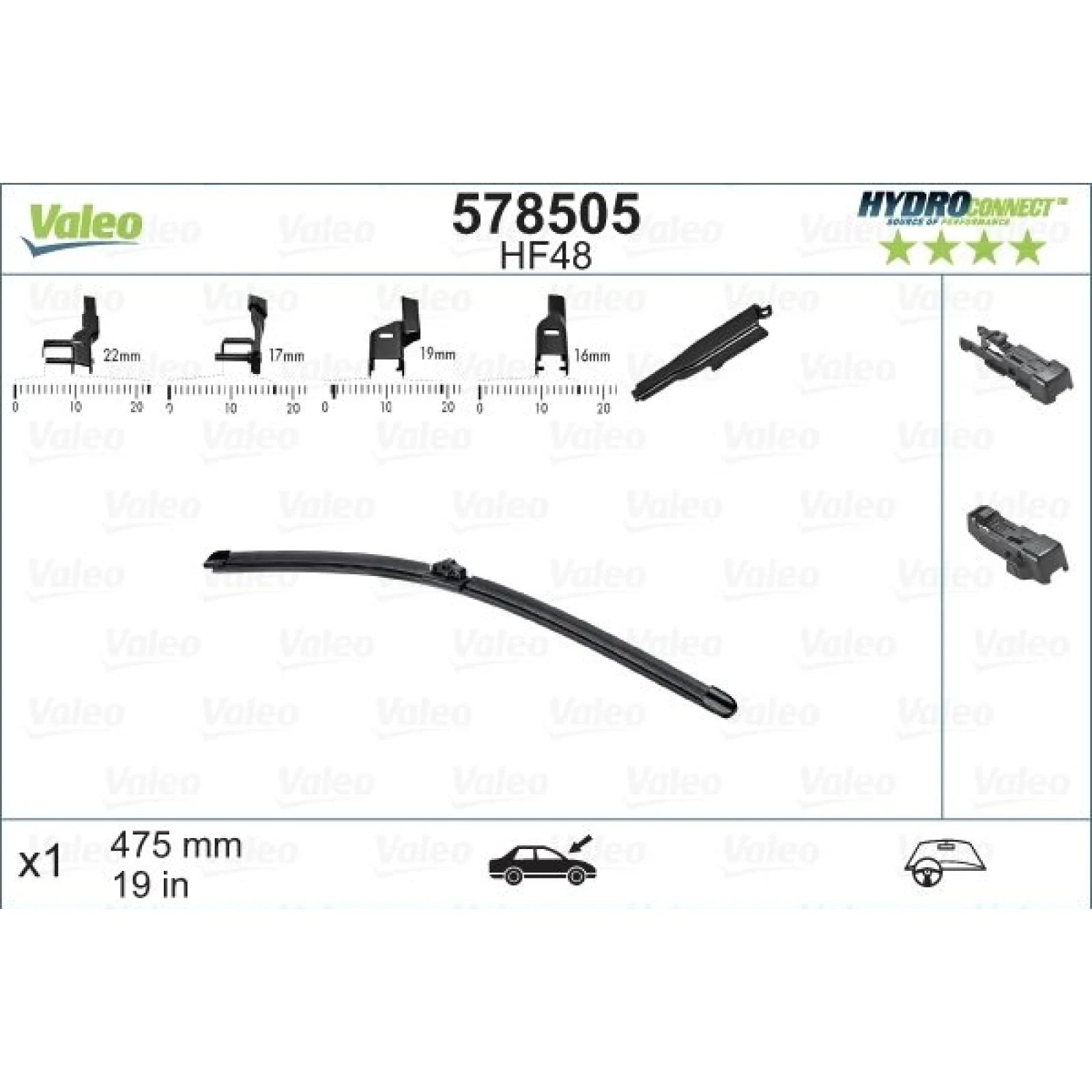 VALEO HydroConnect Front LHD 48cm 578505