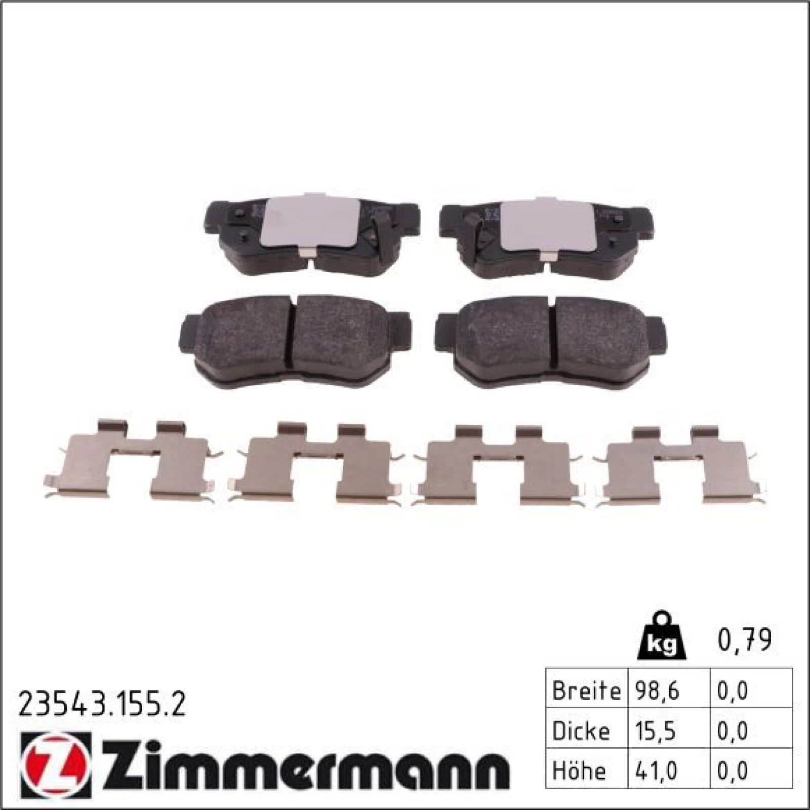 ZIMMERMANN Bremsbeläge 23543.155.2