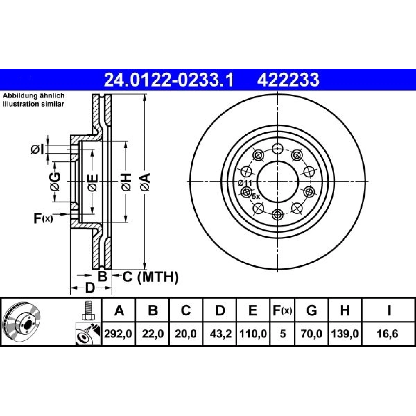 Bremsscheibe 24.0122-0233.1