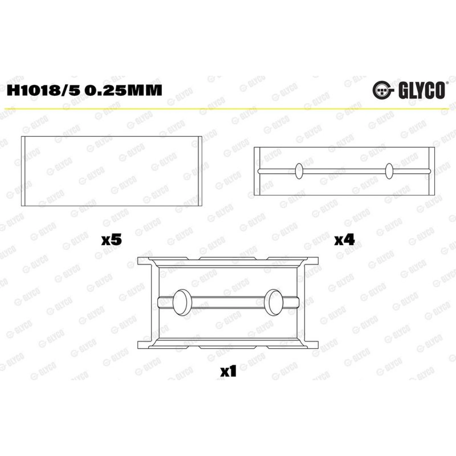 GLYCO Kurbelwellenlager H1018/5 0.25mm