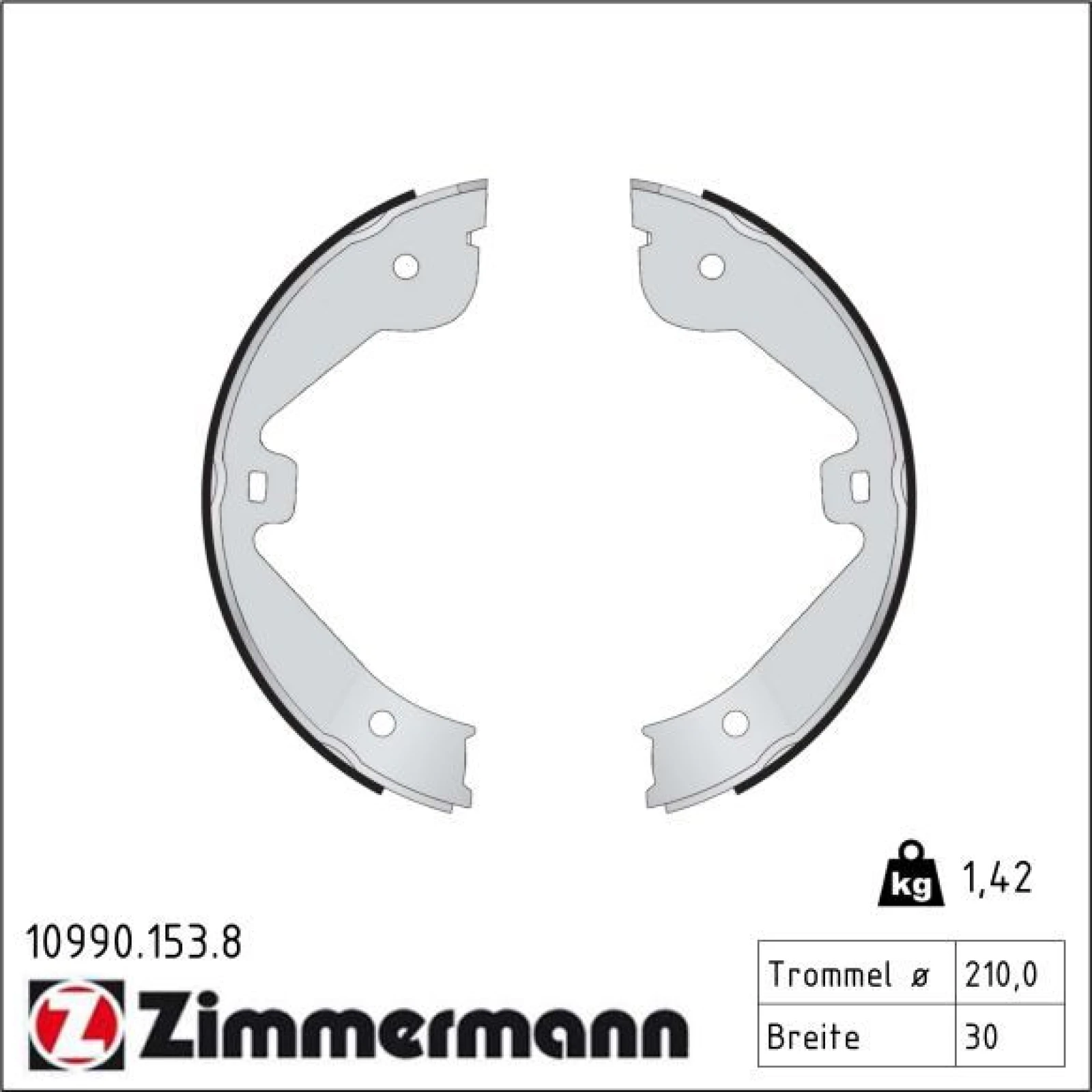 ZIMMERMANN Bremsbacken 10990.153.8