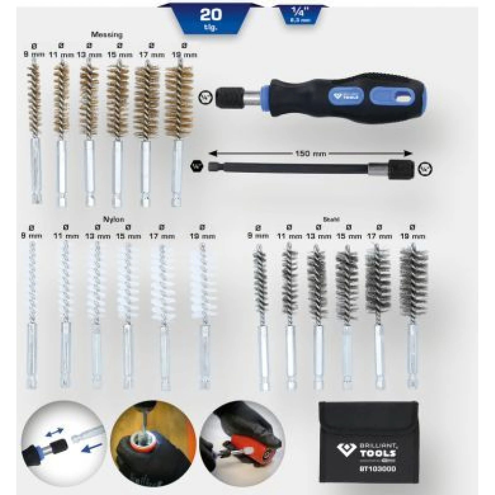 KS TOOLS Reinigungsbürsten-Satz BT103000