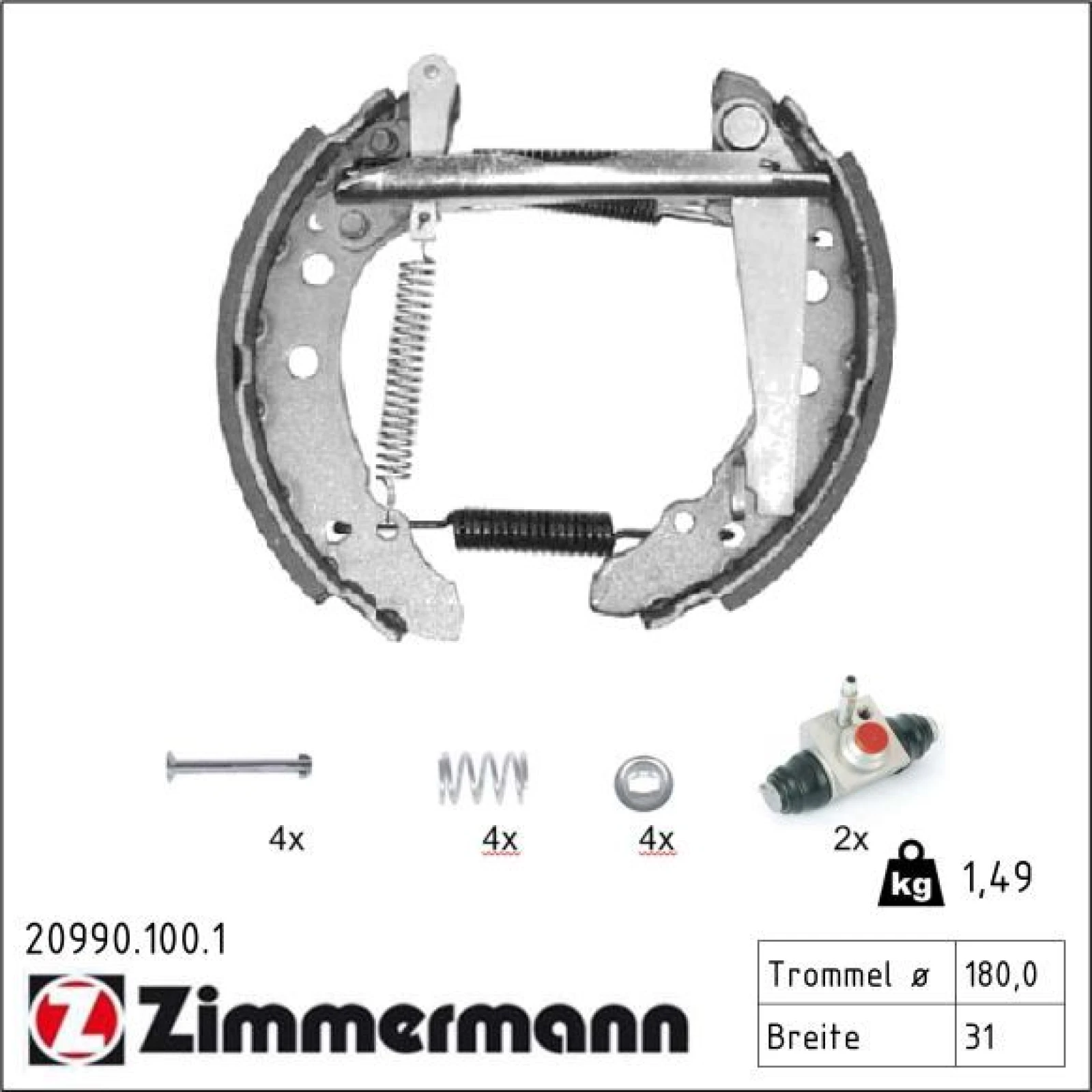 ZIMMERMANN Bremsbacken 20990.100.1