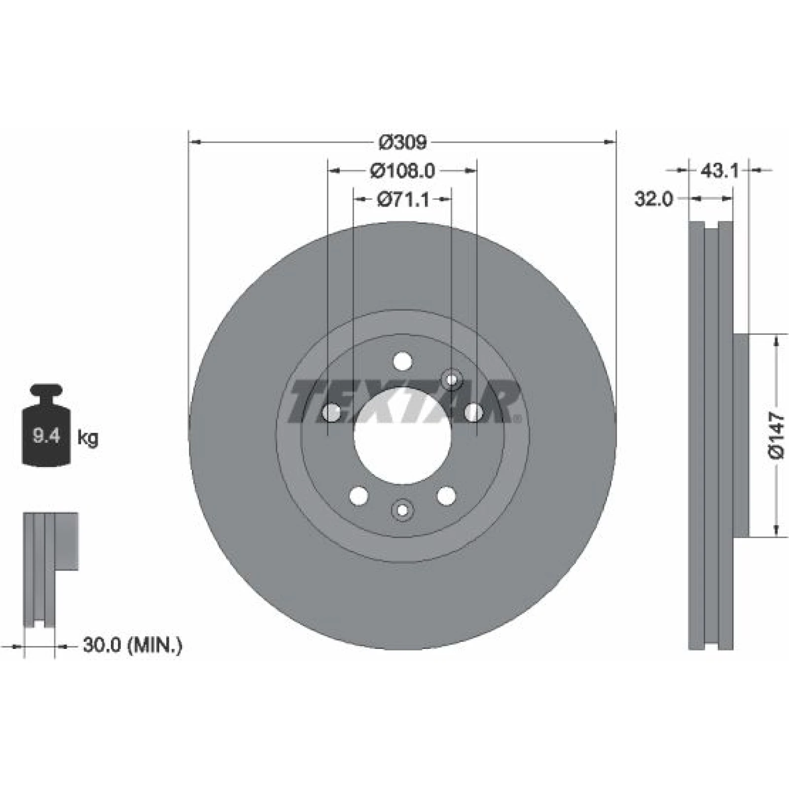 Textar Bremsscheibe 92111900