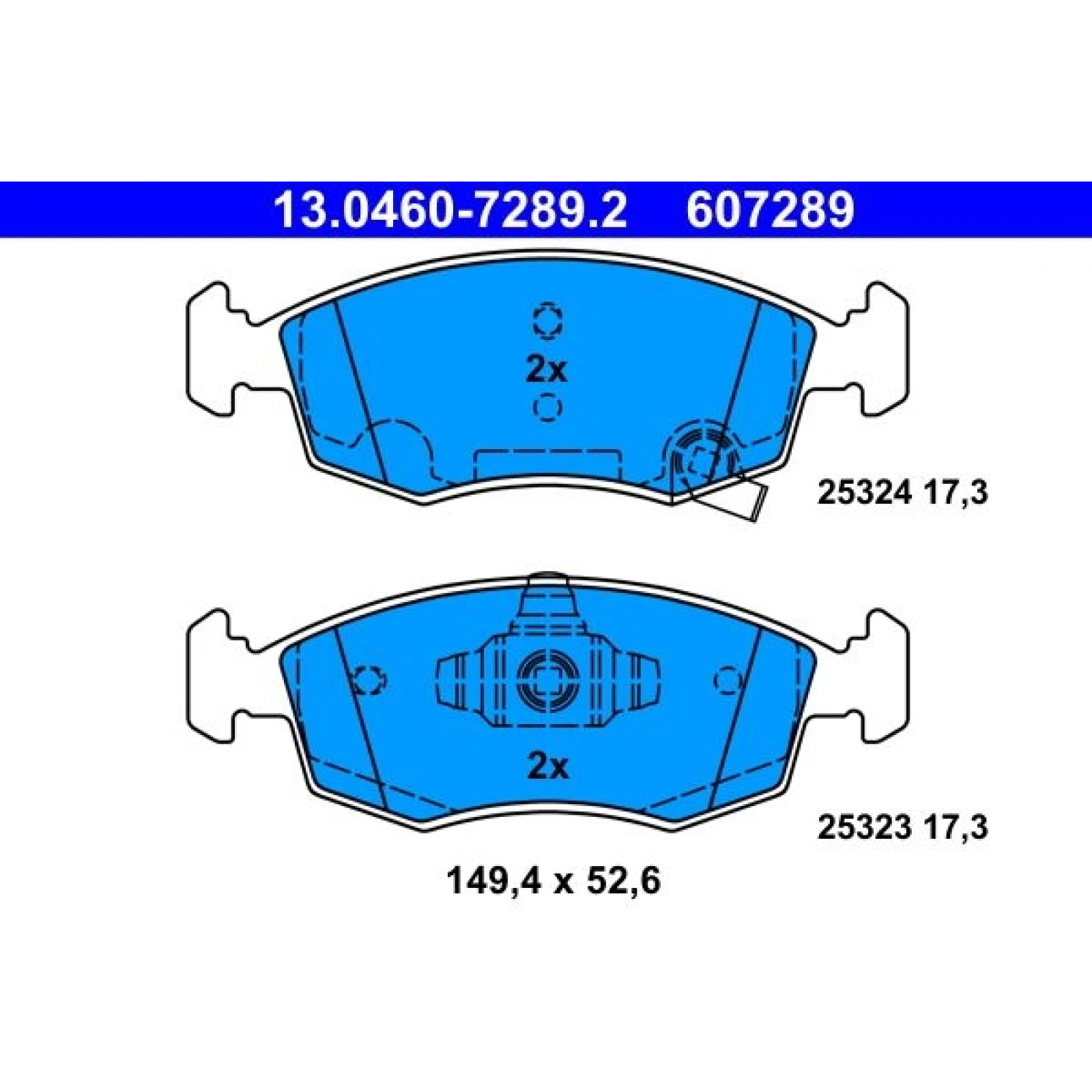 Bremsbelagsatz Fiat P. Panda 0.9-1.2/1.3D 12 13.0460-7289.2