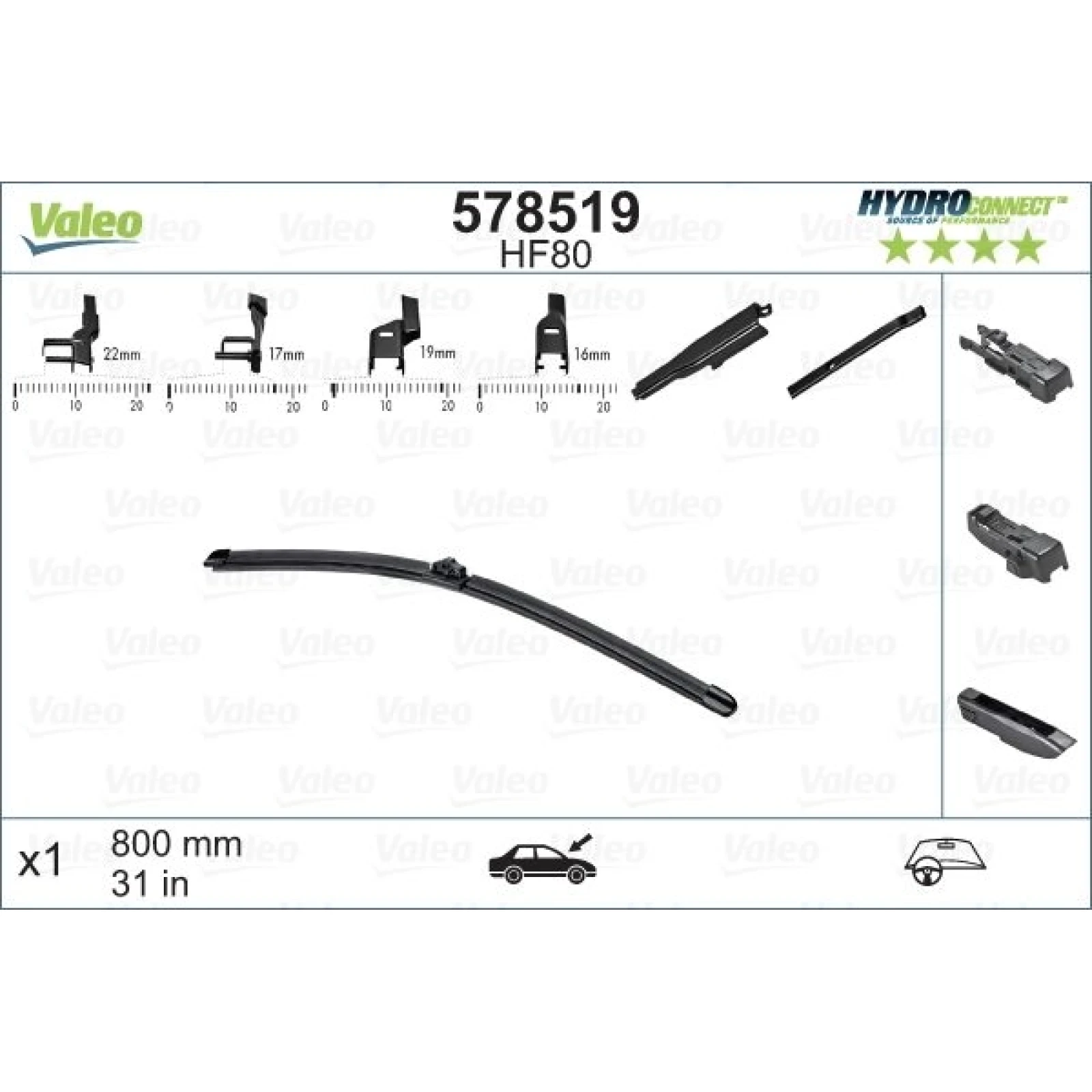 VALEO HydroConnect Front LHD 80cm 578519