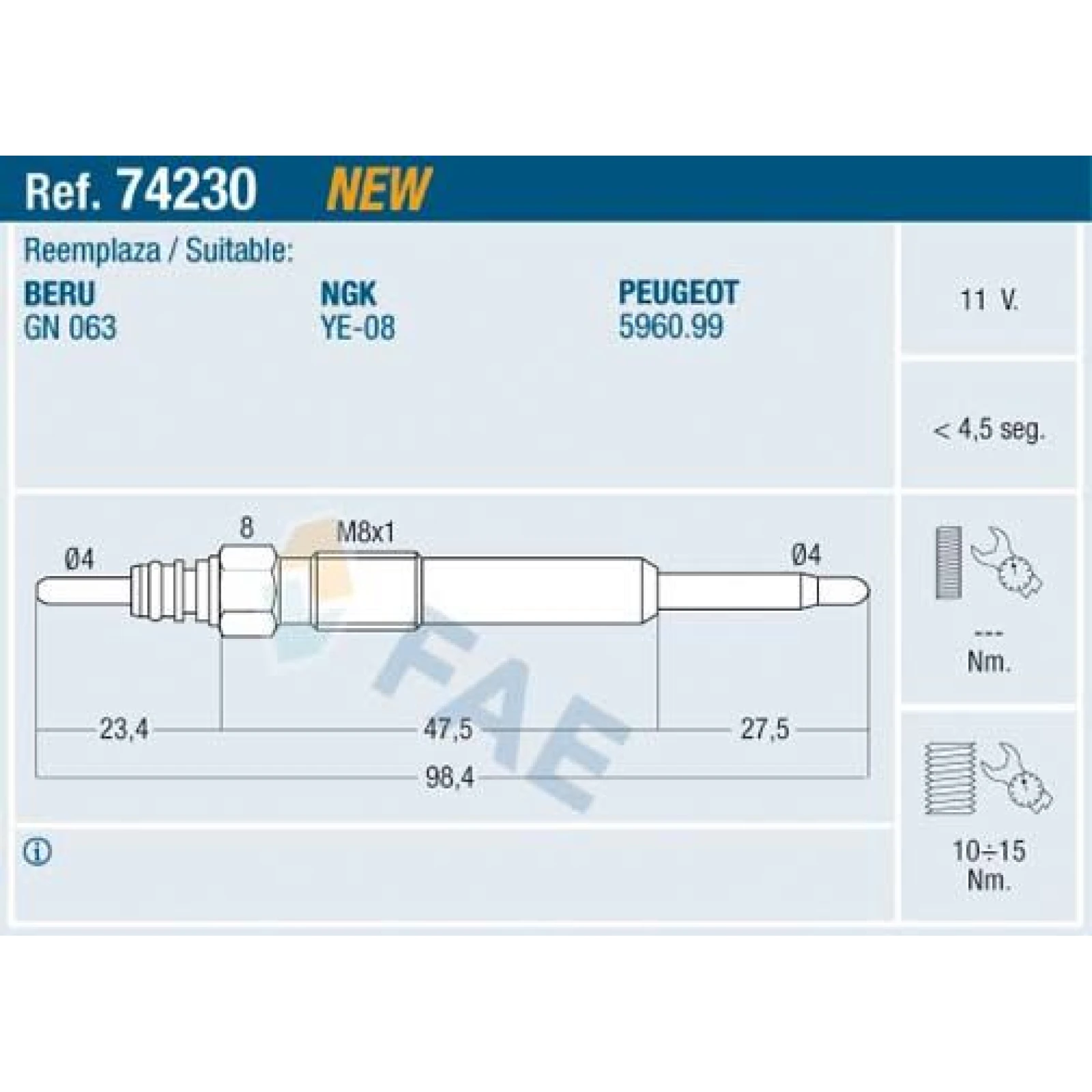 FAE Glühkerze 74230