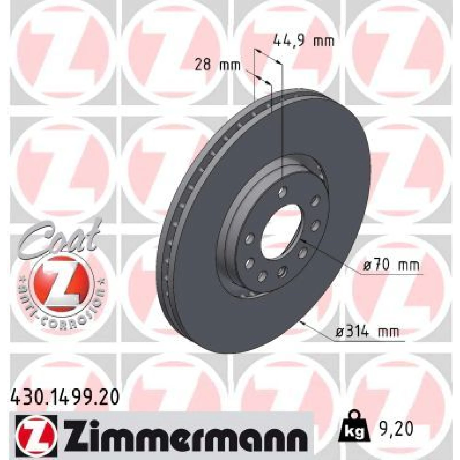 ZIMMERMANN Bremsscheibe 430.1499.20