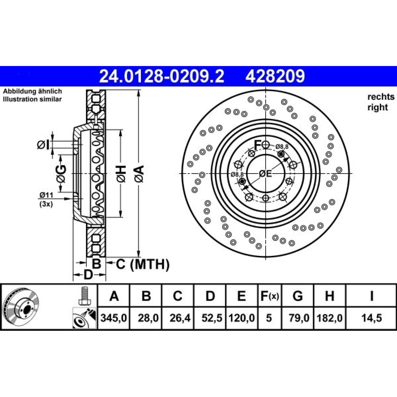 Bremsscheibe 24.0128-0209.2