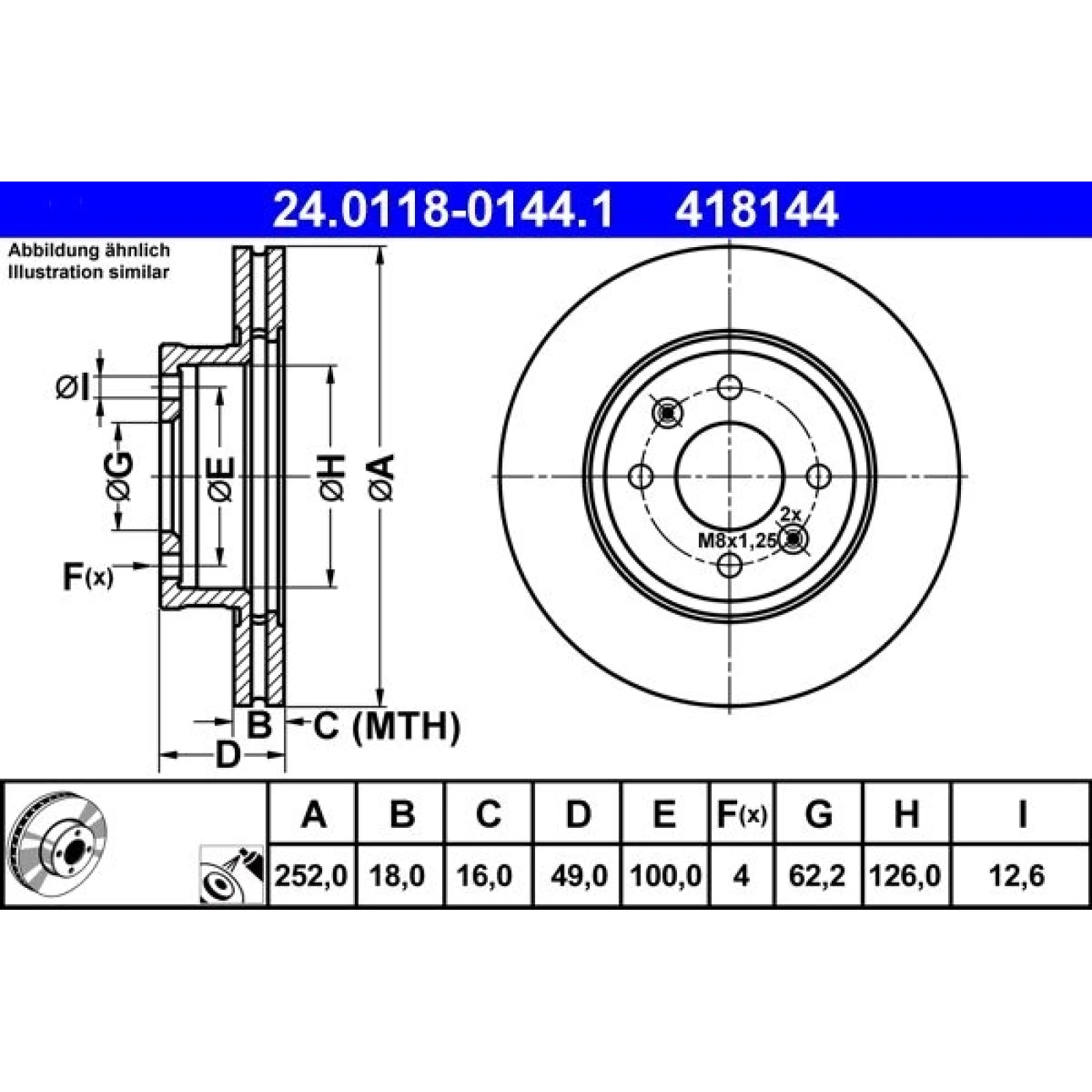 Bremsscheibe 24.0118-0144.1