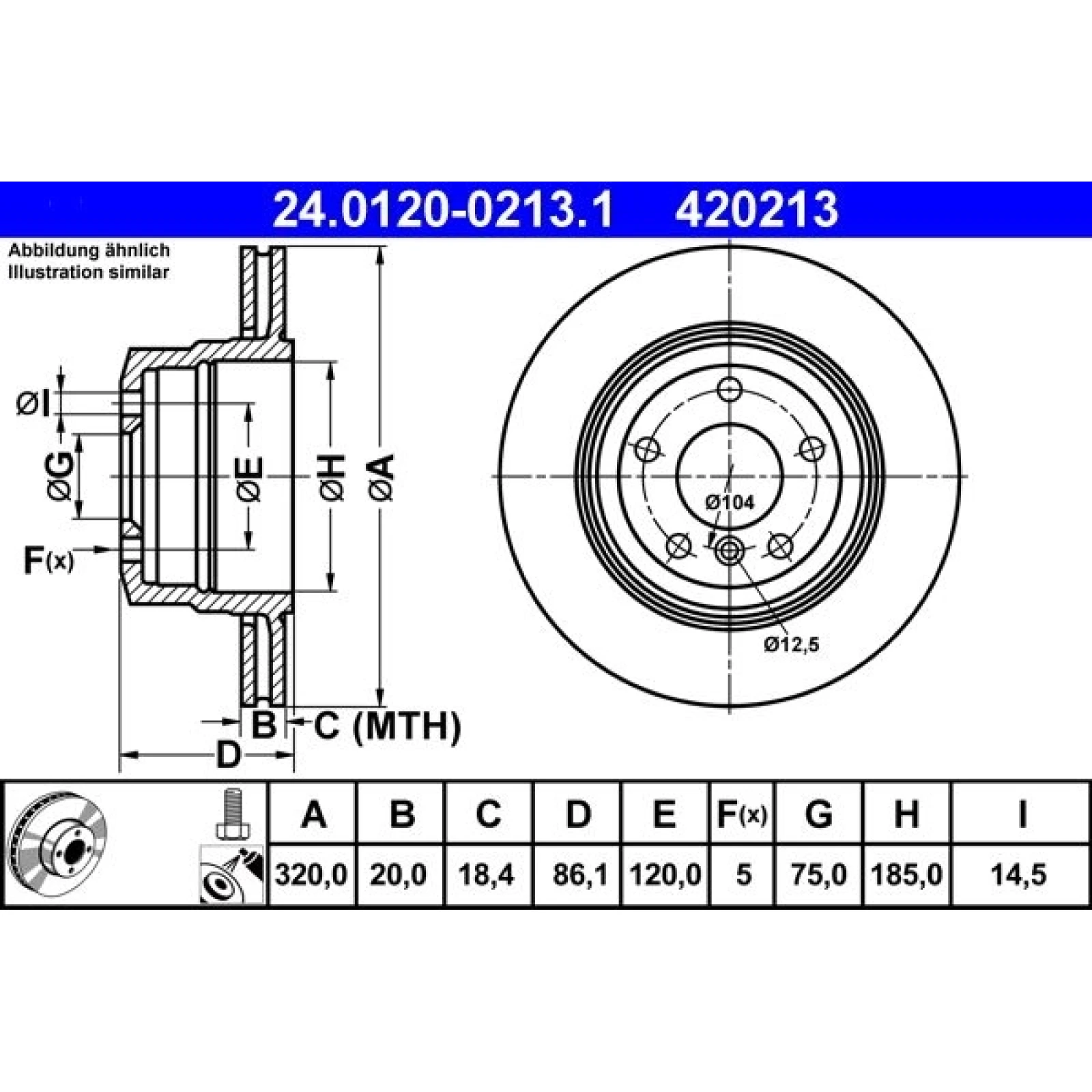 Bremsscheibe Bmw T. 5 E60/E61 2.5-3.0 05-10 24.0120-0213.1