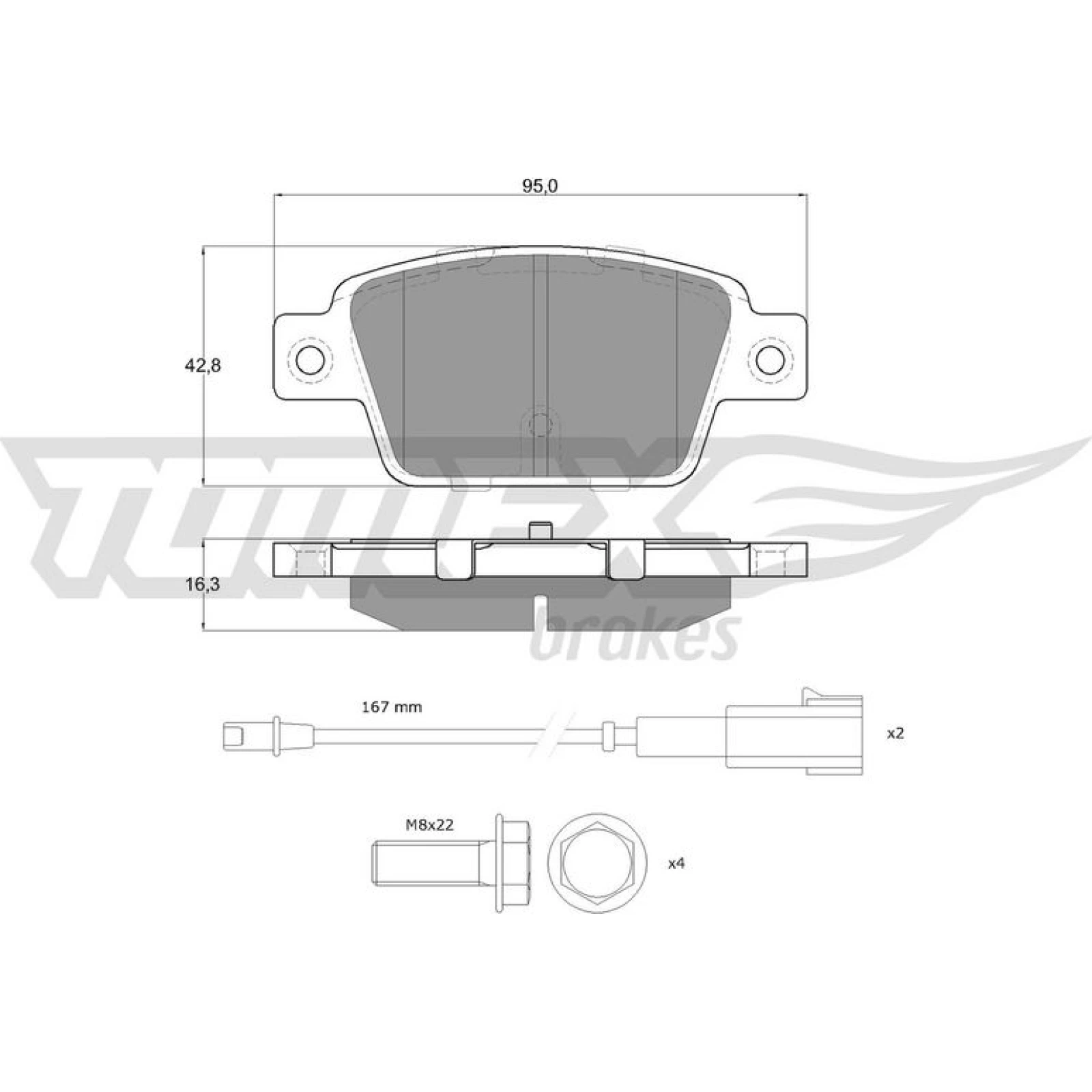 TOMEX brakes Bremsbelagsatz, Scheibenbremse TX 12-511