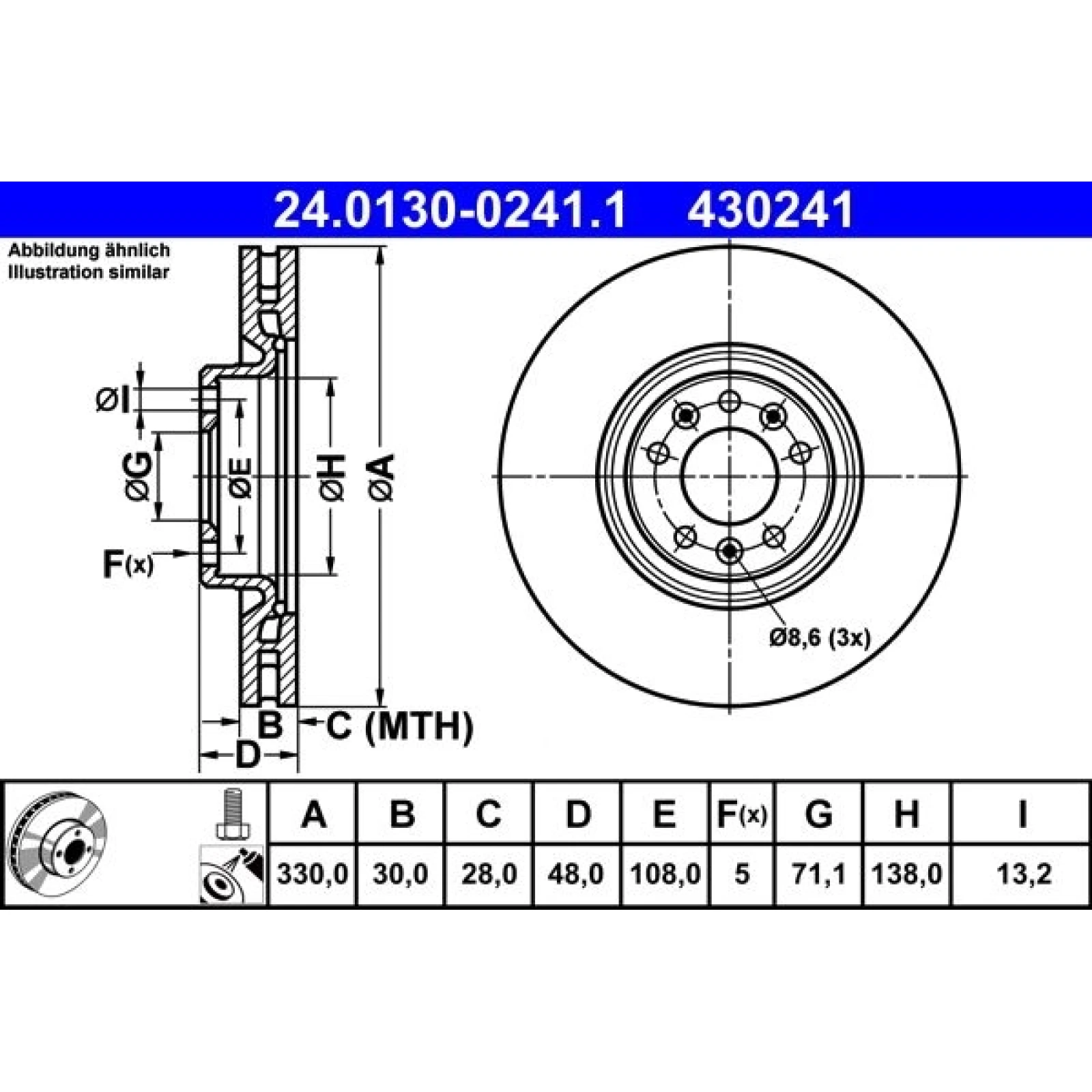 Bremsscheibe 24.0130-0241.1