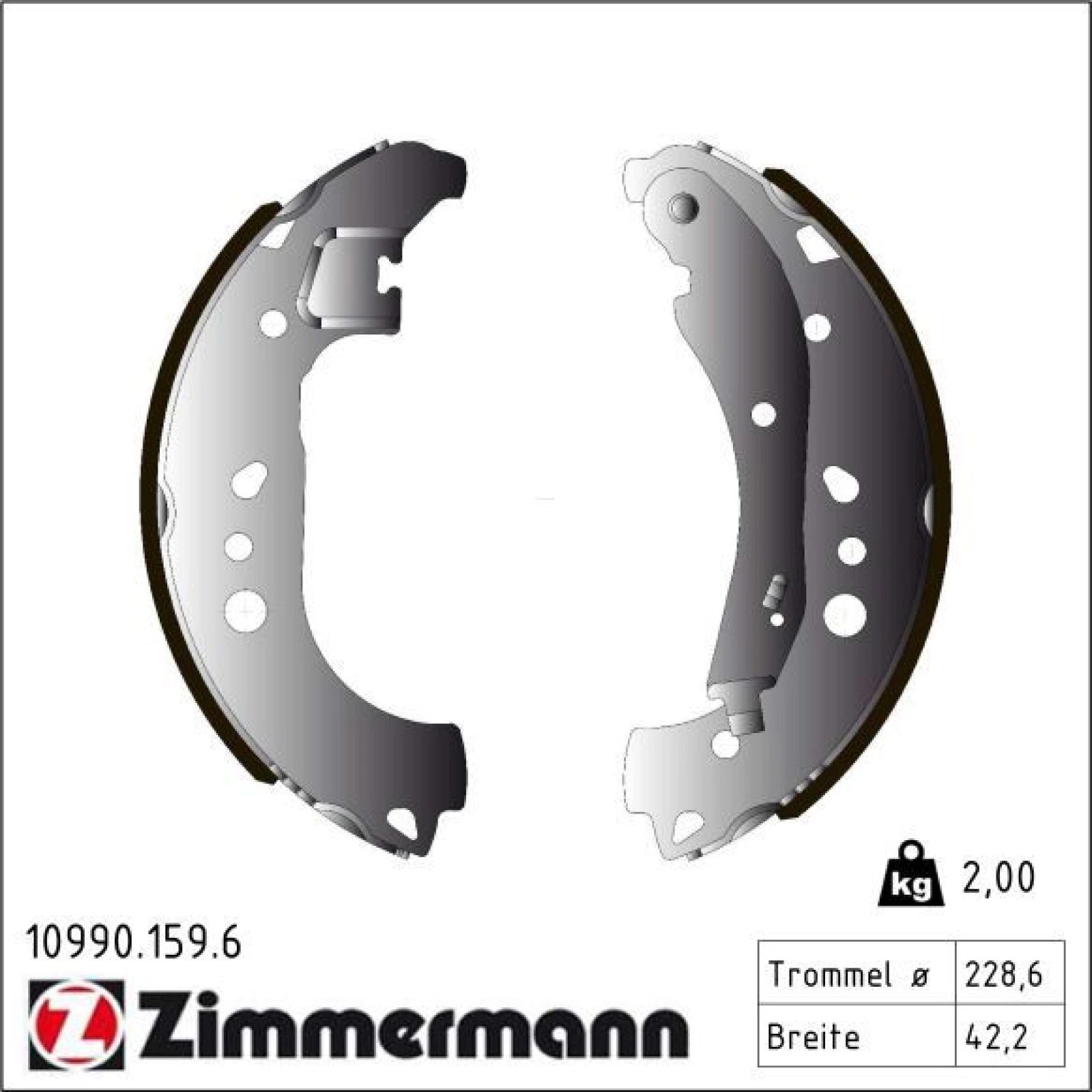 ZIMMERMANN Bremsbackensatz 10990.159.6
