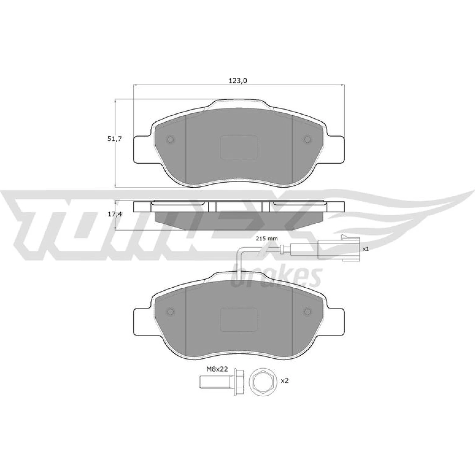 TOMEX brakes Bremsbelagsatz, Scheibenbremse TX 14-42
