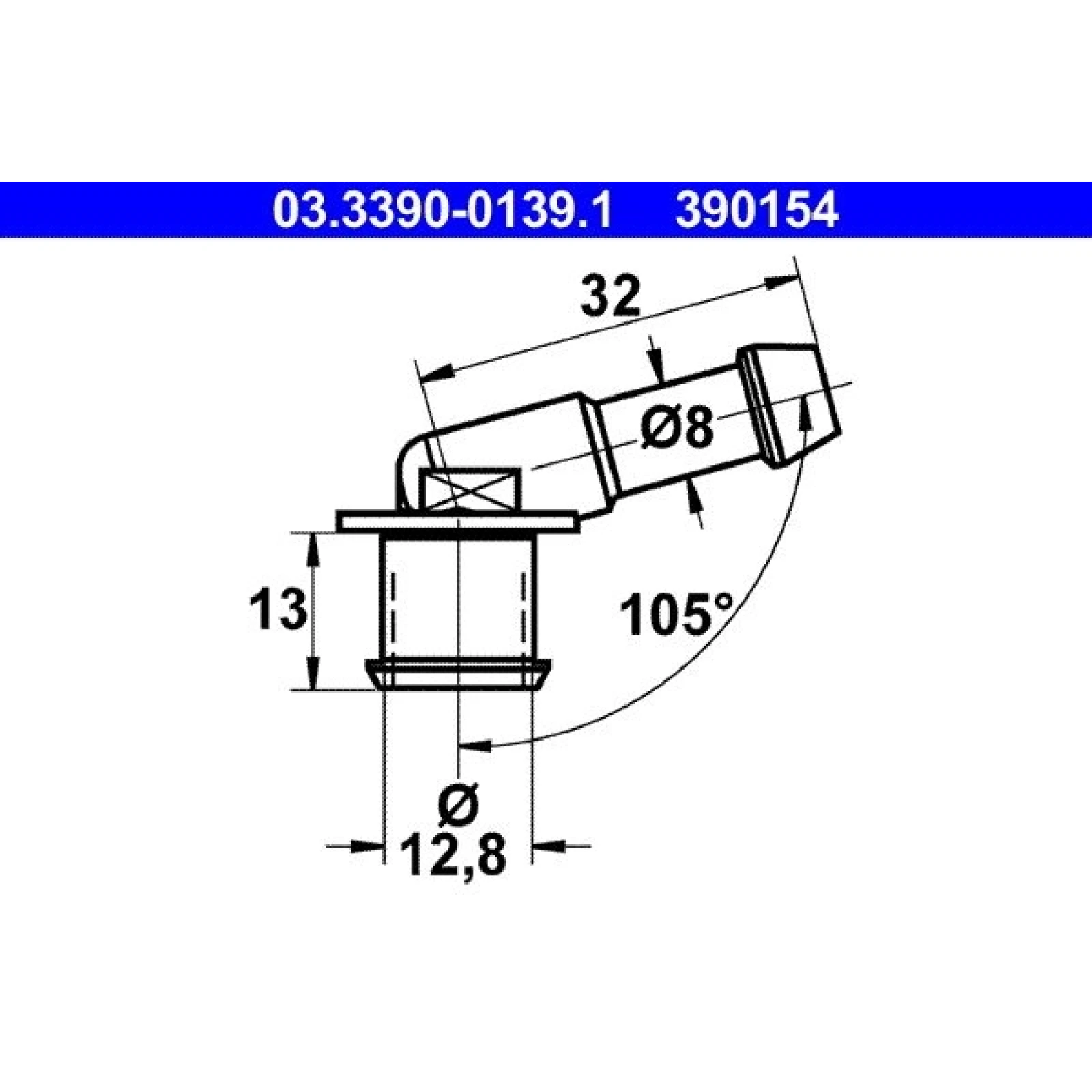 ATE Anschlussstutzen, Schlauchleitung 03.3390-0139.1