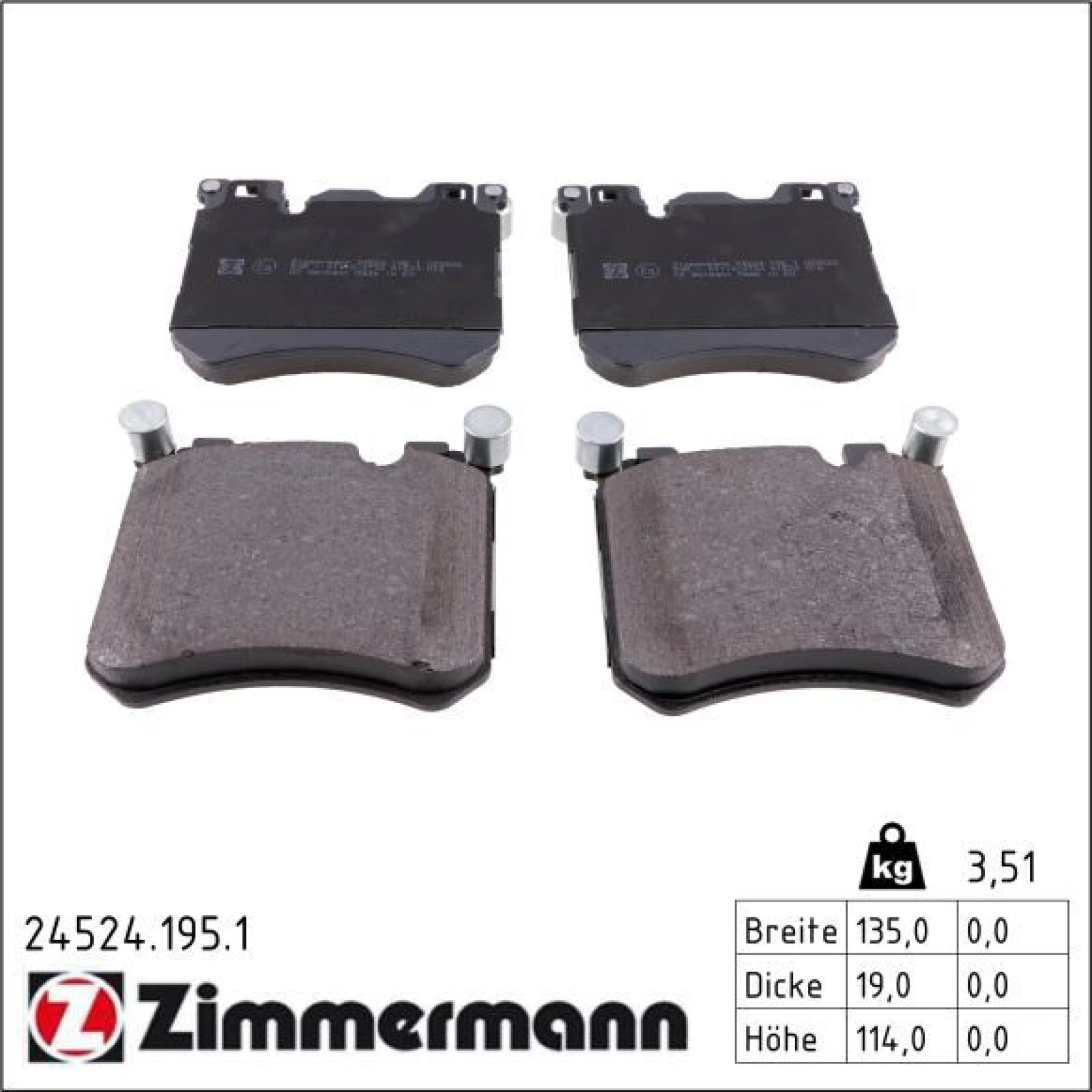 ZIMMERMANN Bremsbeläge 24524.195.1