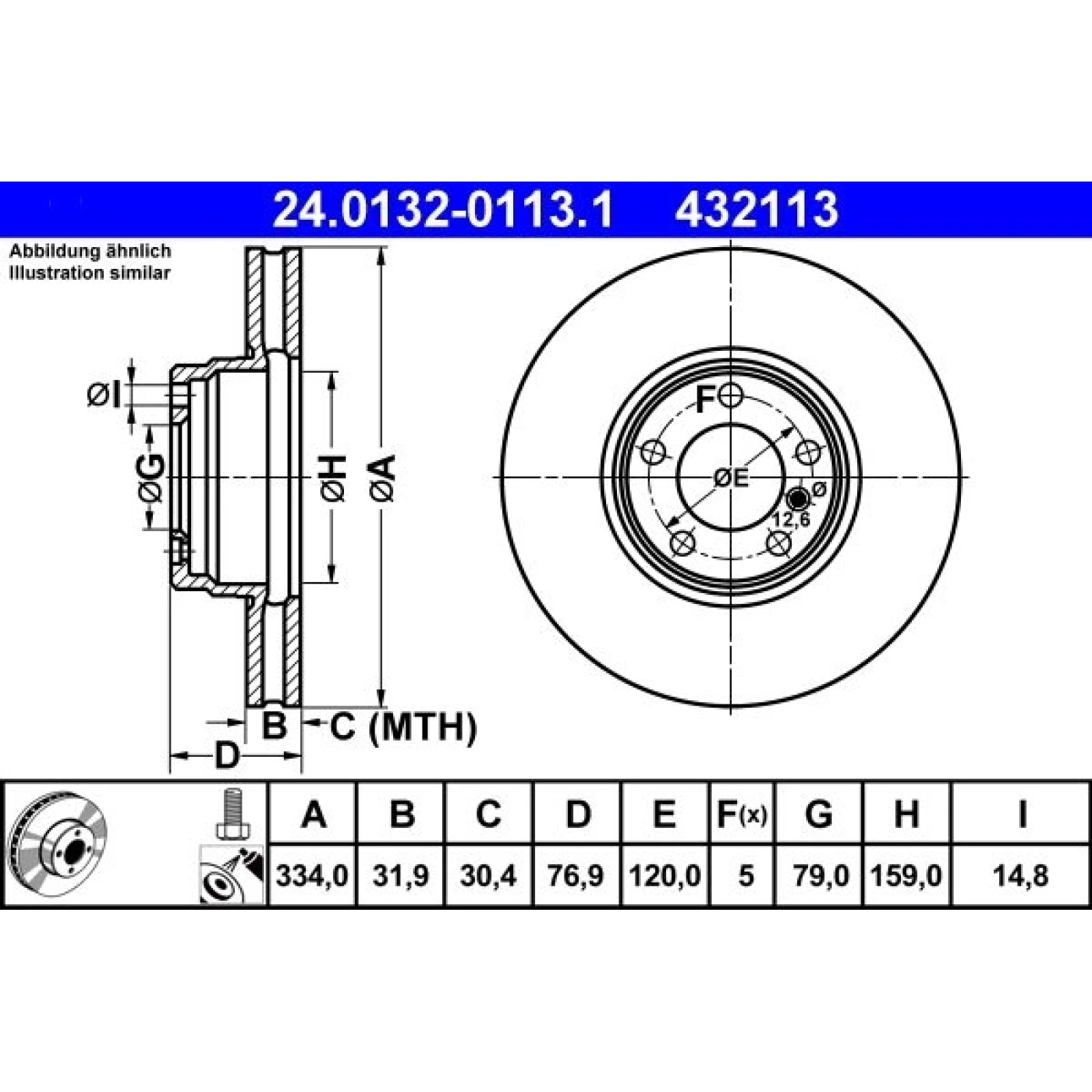 Bremsscheibe Bmw S. 7 4.0D/5.4 94-01 24.0132-0113.1