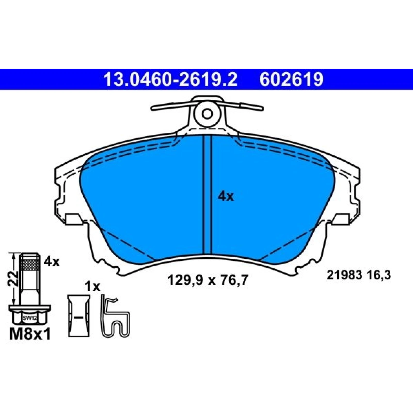 ATE Bremsbelagsatz 13.0460-2619.2