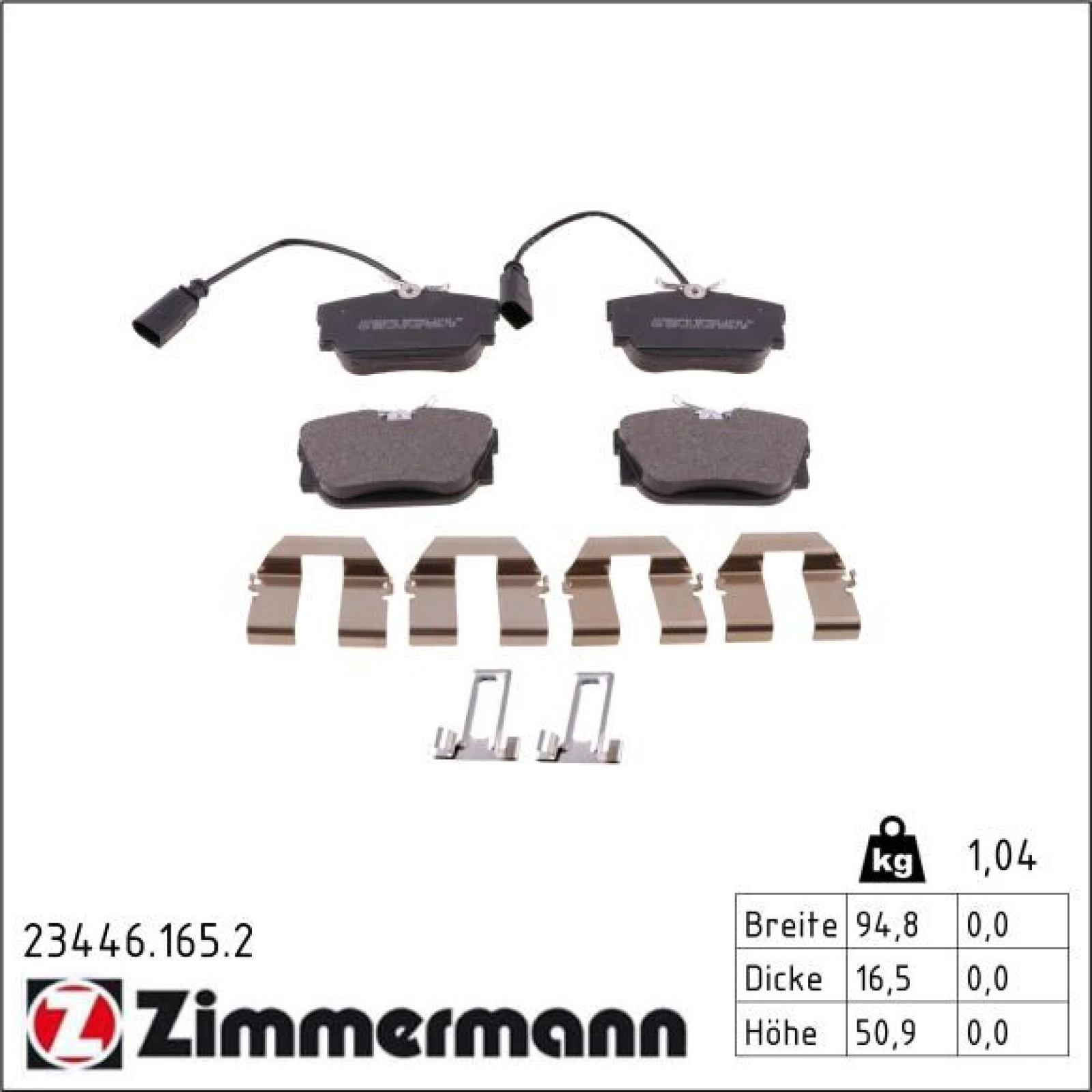 ZIMMERMANN Bremsbeläge 23446.165.2