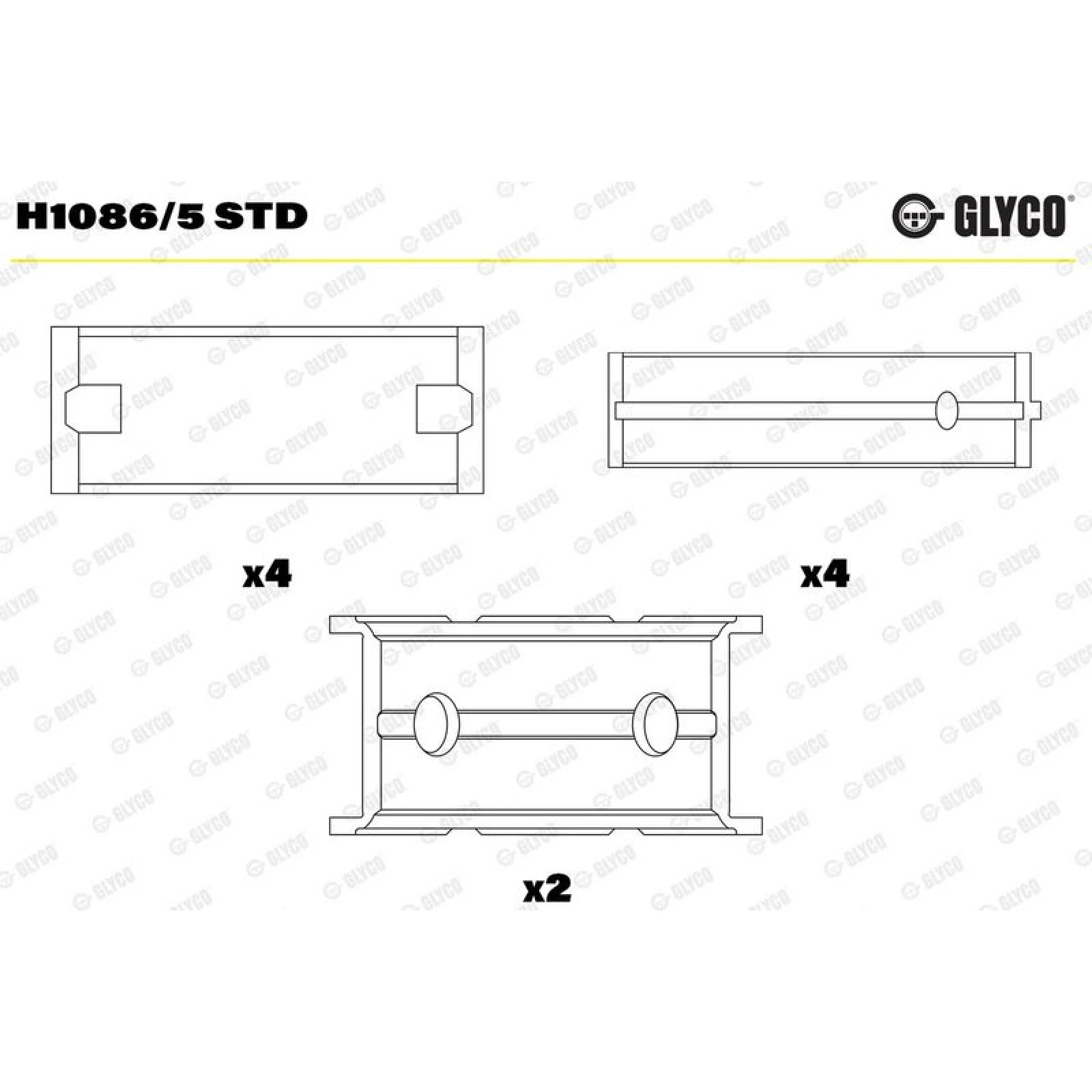 GLYCO Kurbelwellenlager H1086/5 STD