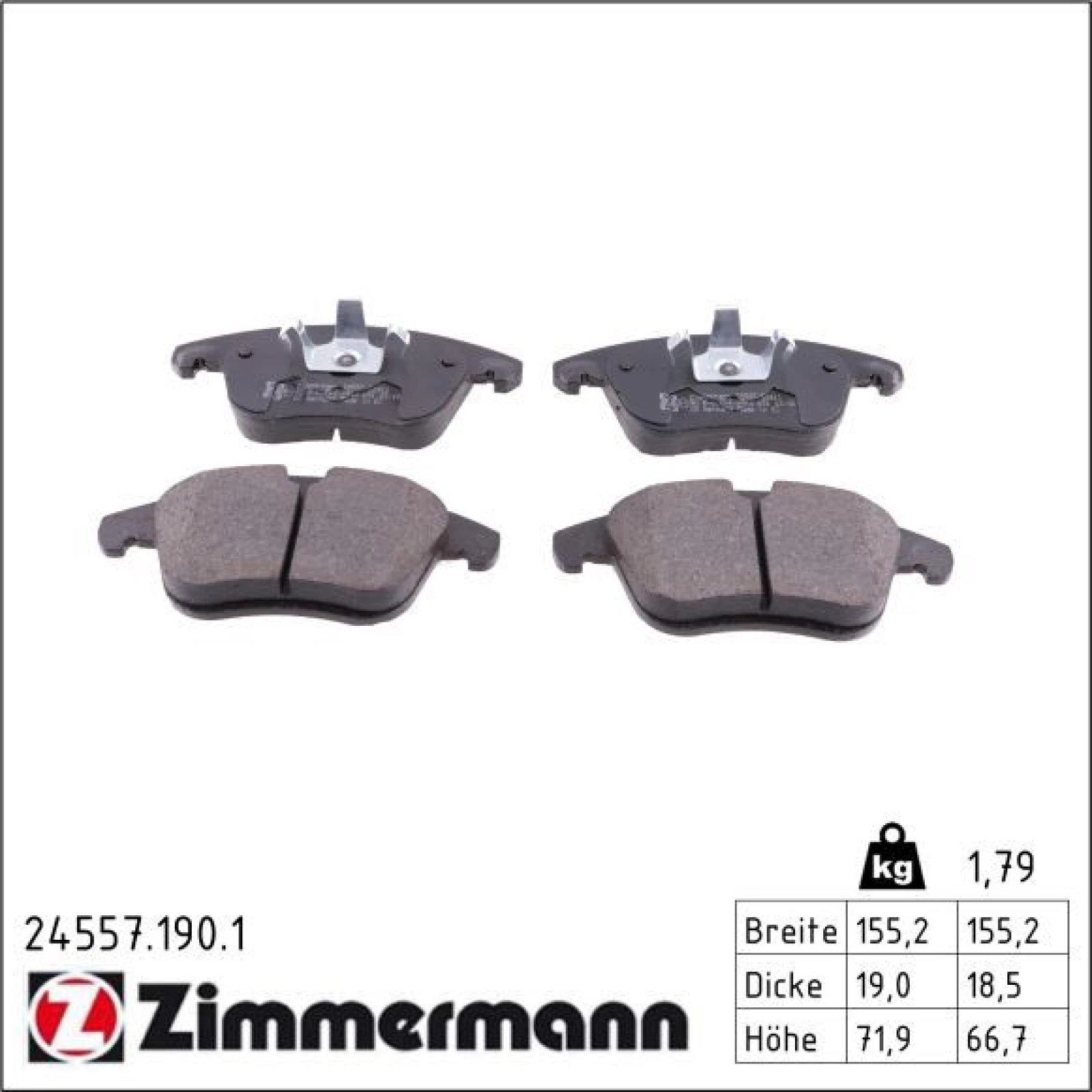 ZIMMERMANN Bremsbeläge 24557.190.1