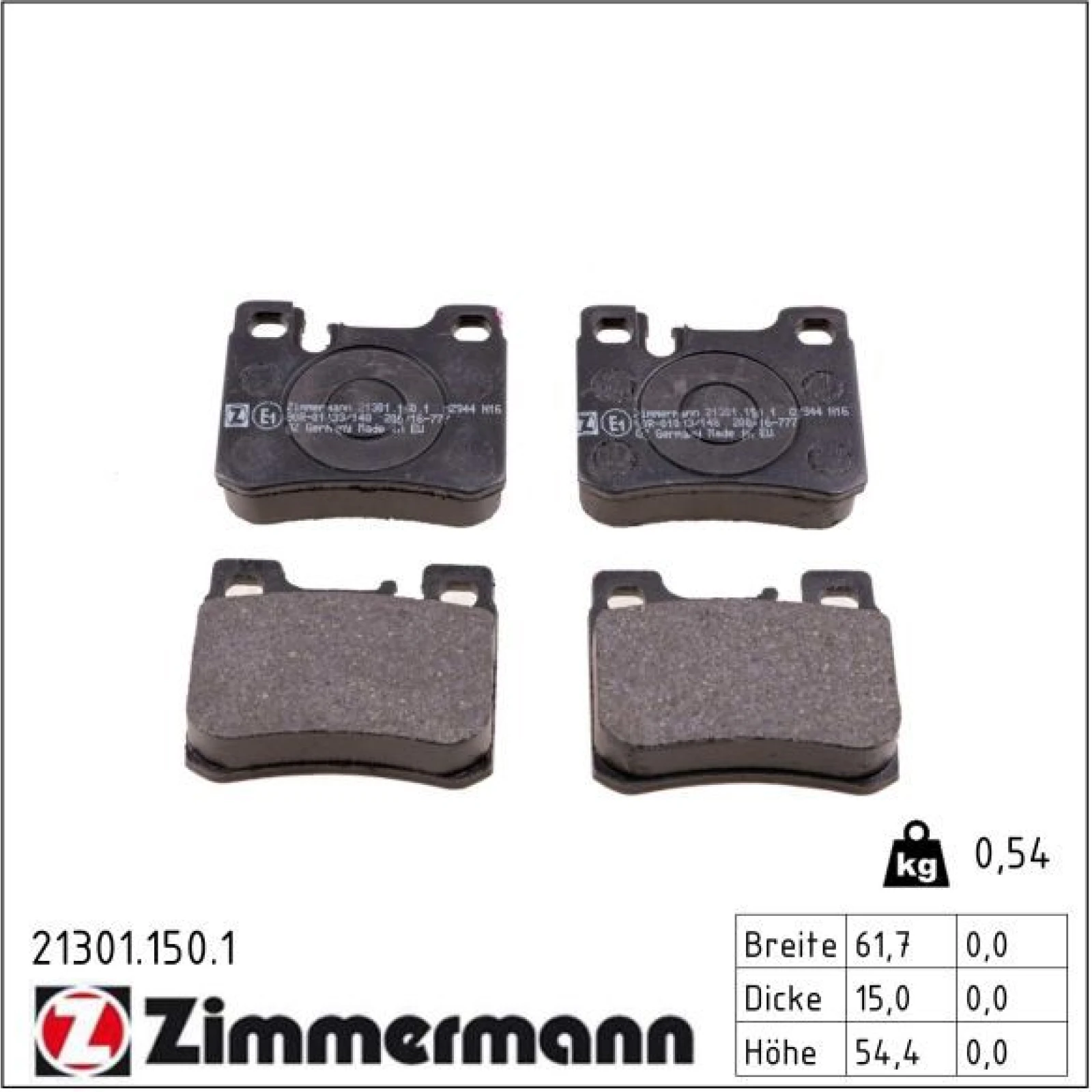 ZIMMERMANN Bremsbeläge 21301.150.1