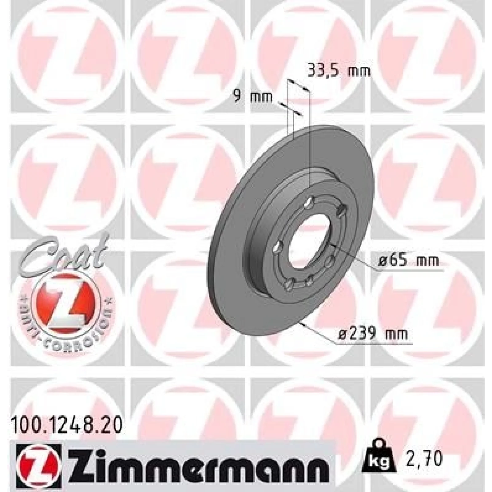 ZIMMERMANN Bremsscheibe 100.1248.20