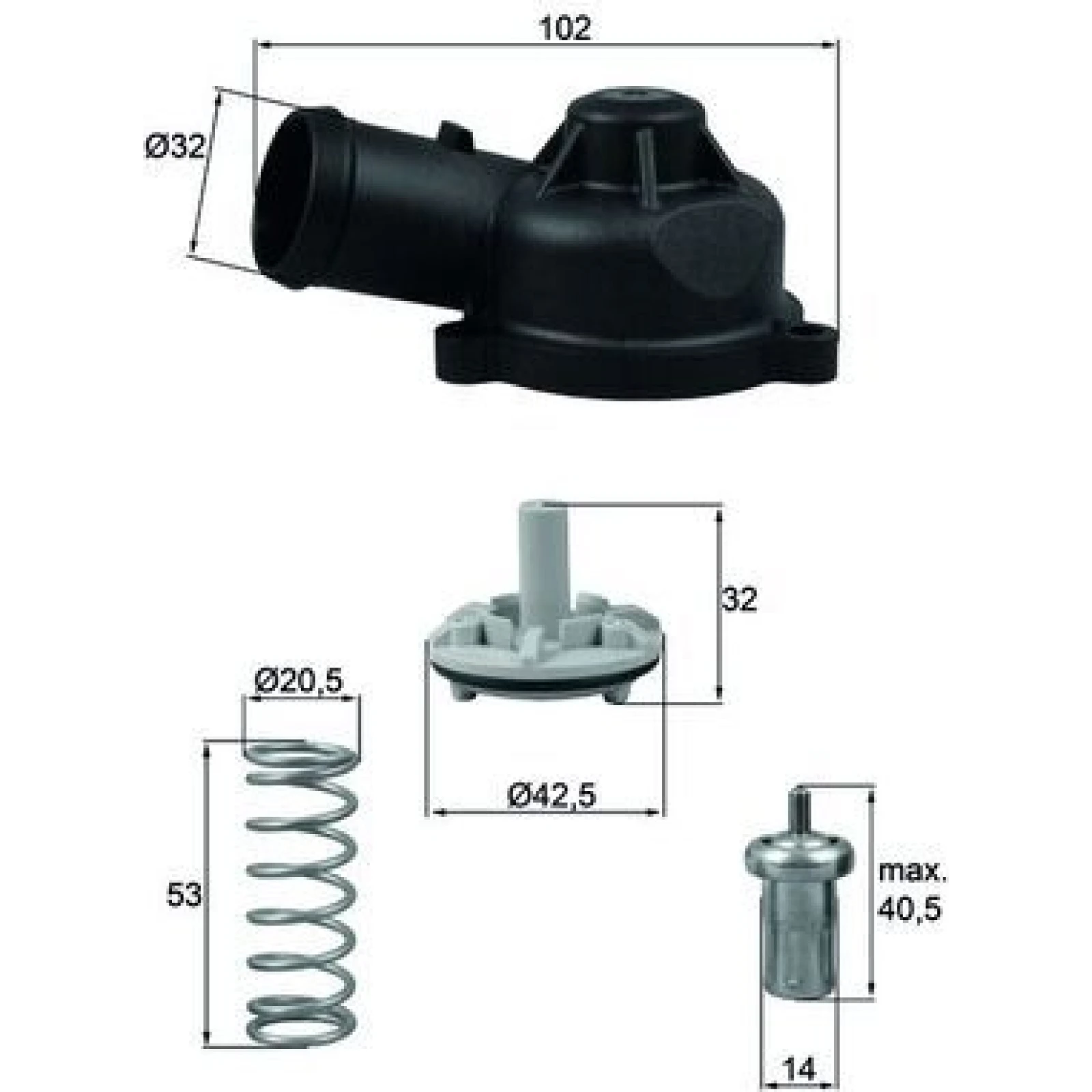 Integralthermostat mit Dichtung TI 244 83D