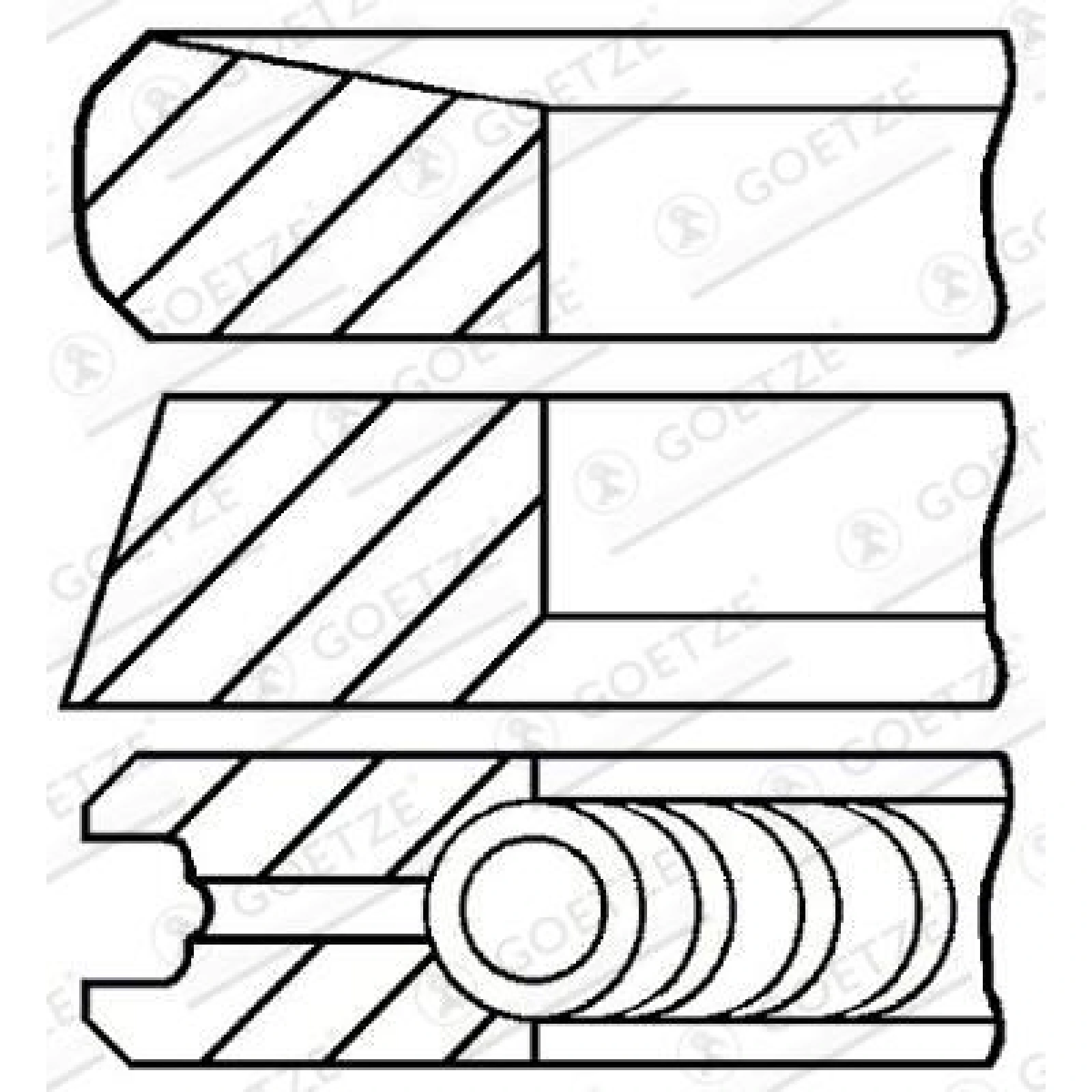 GOETZE ENGINE Kolbenringsatz 08-424900-00