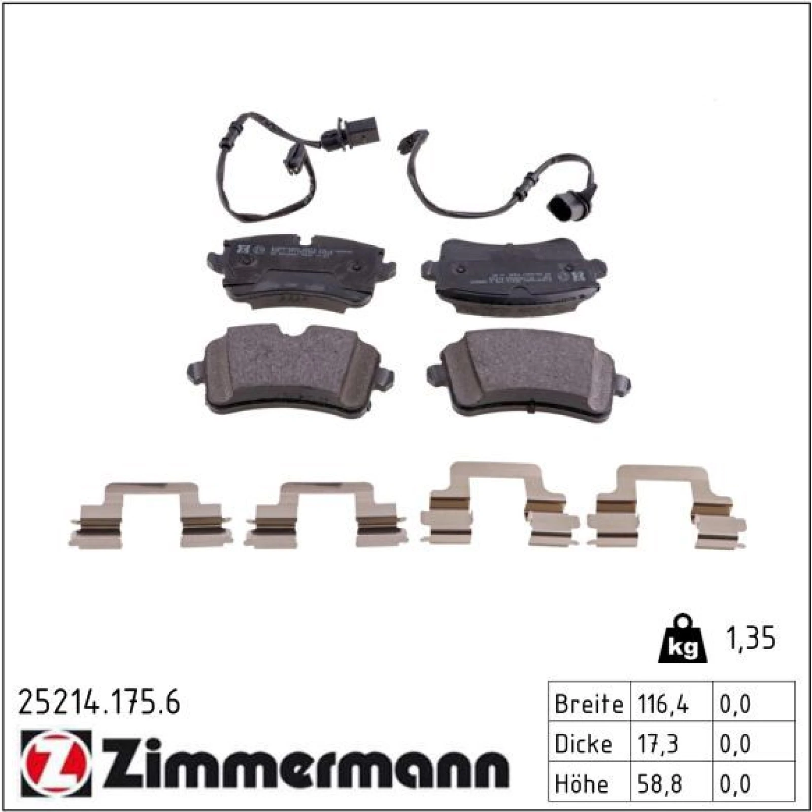 ZIMMERMANN Bremsbeläge 25214.175.6