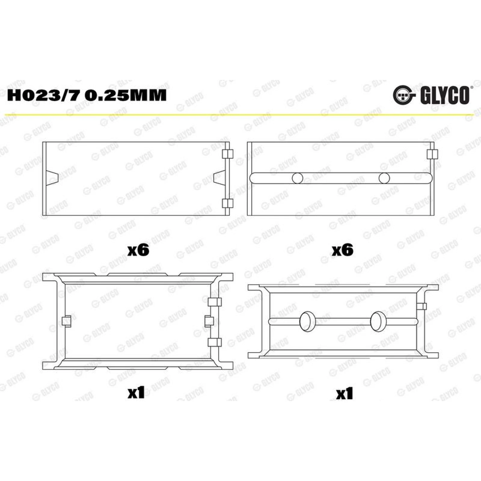 Kurbelwellenlager H023/7 0.25mm