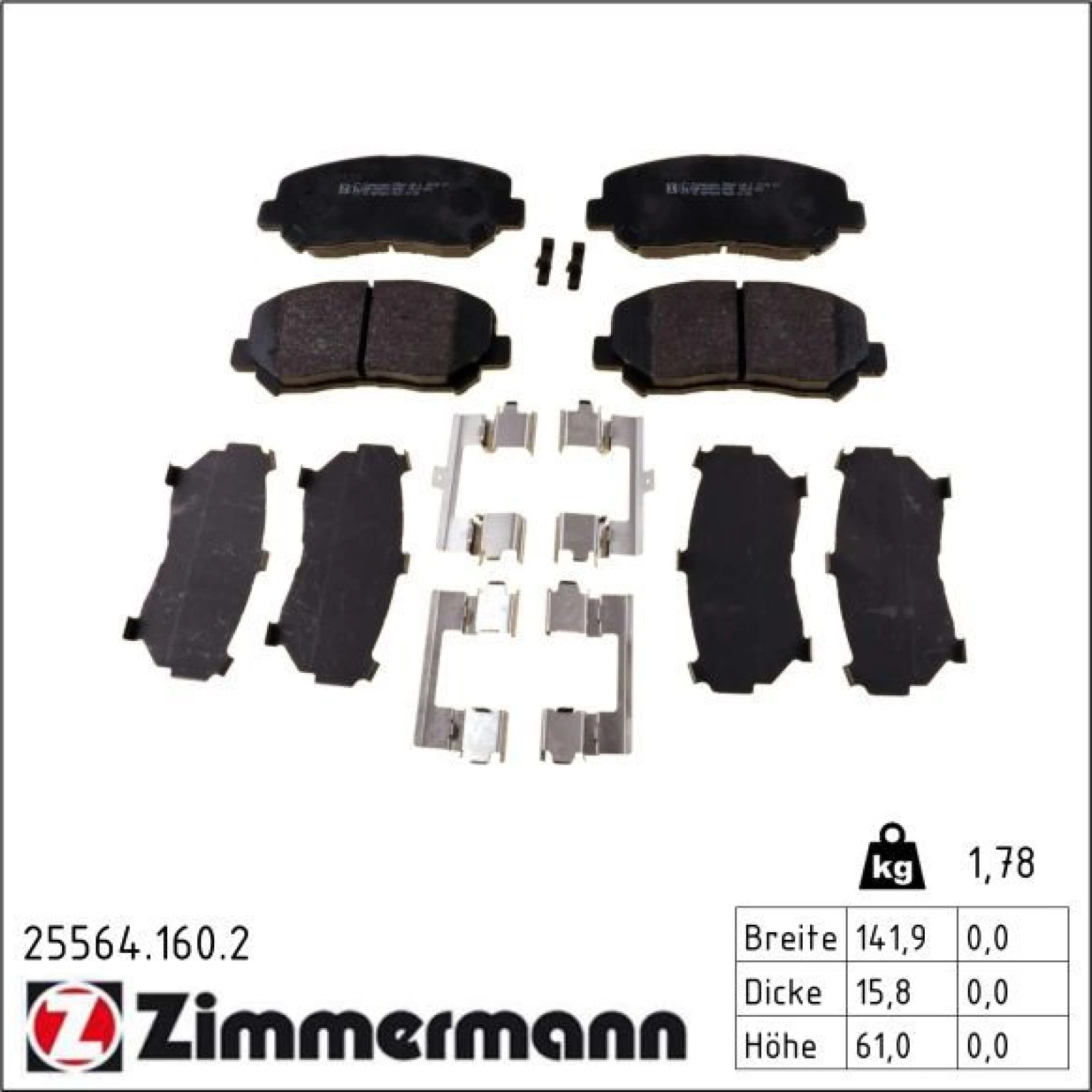 ZIMMERMANN Bremsbeläge 25564.160.2