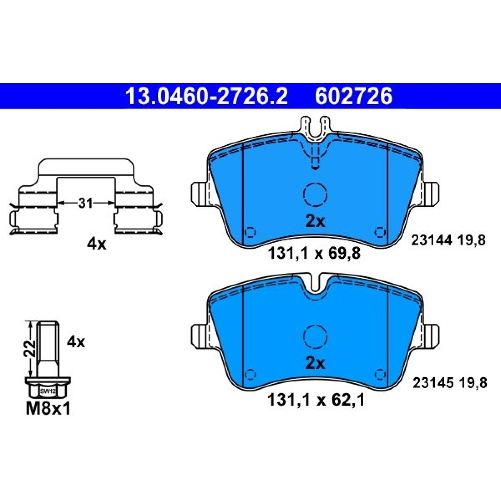 Bremsbelagsatz Db P. W203 00 13.0460-2726.2