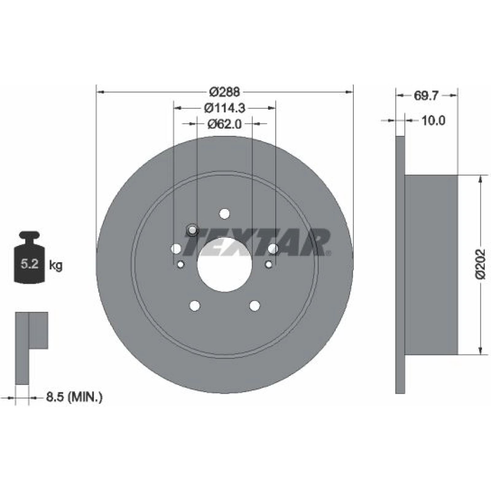 Bremsscheibe Lexus T.Rx 04 92171603