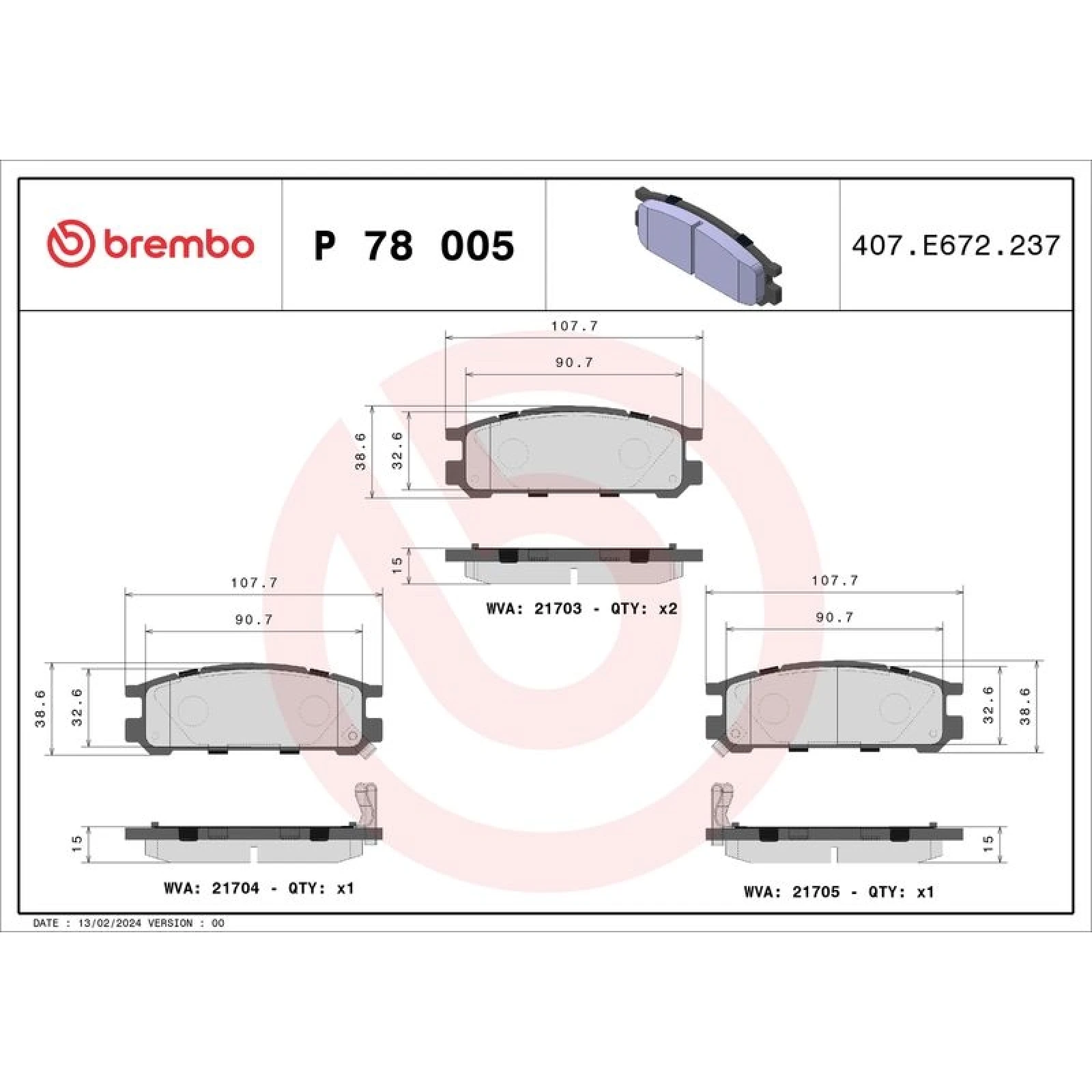 BREMBO Bremsklötze HA P 78 005
