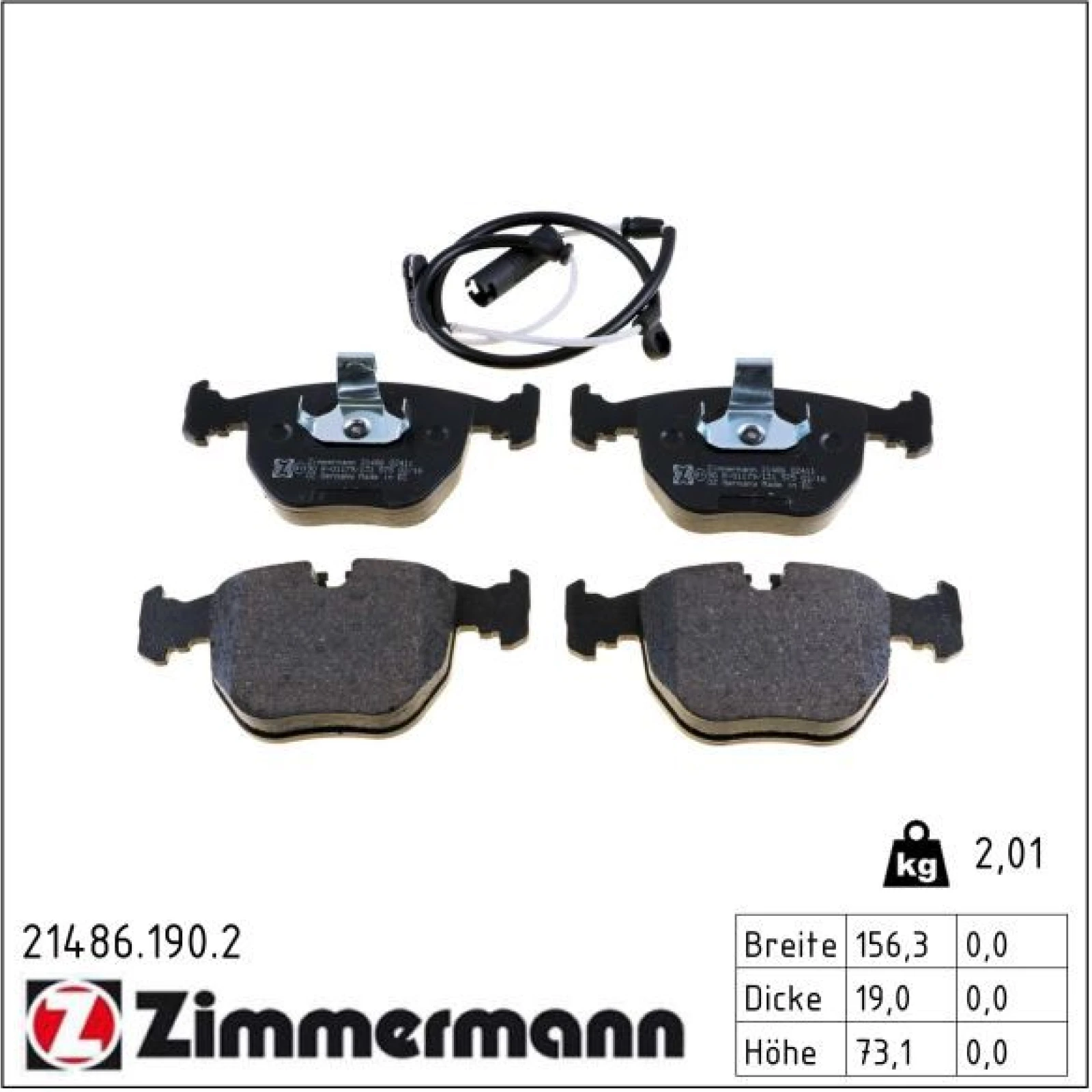ZIMMERMANN Bremsbeläge 21486.190.2