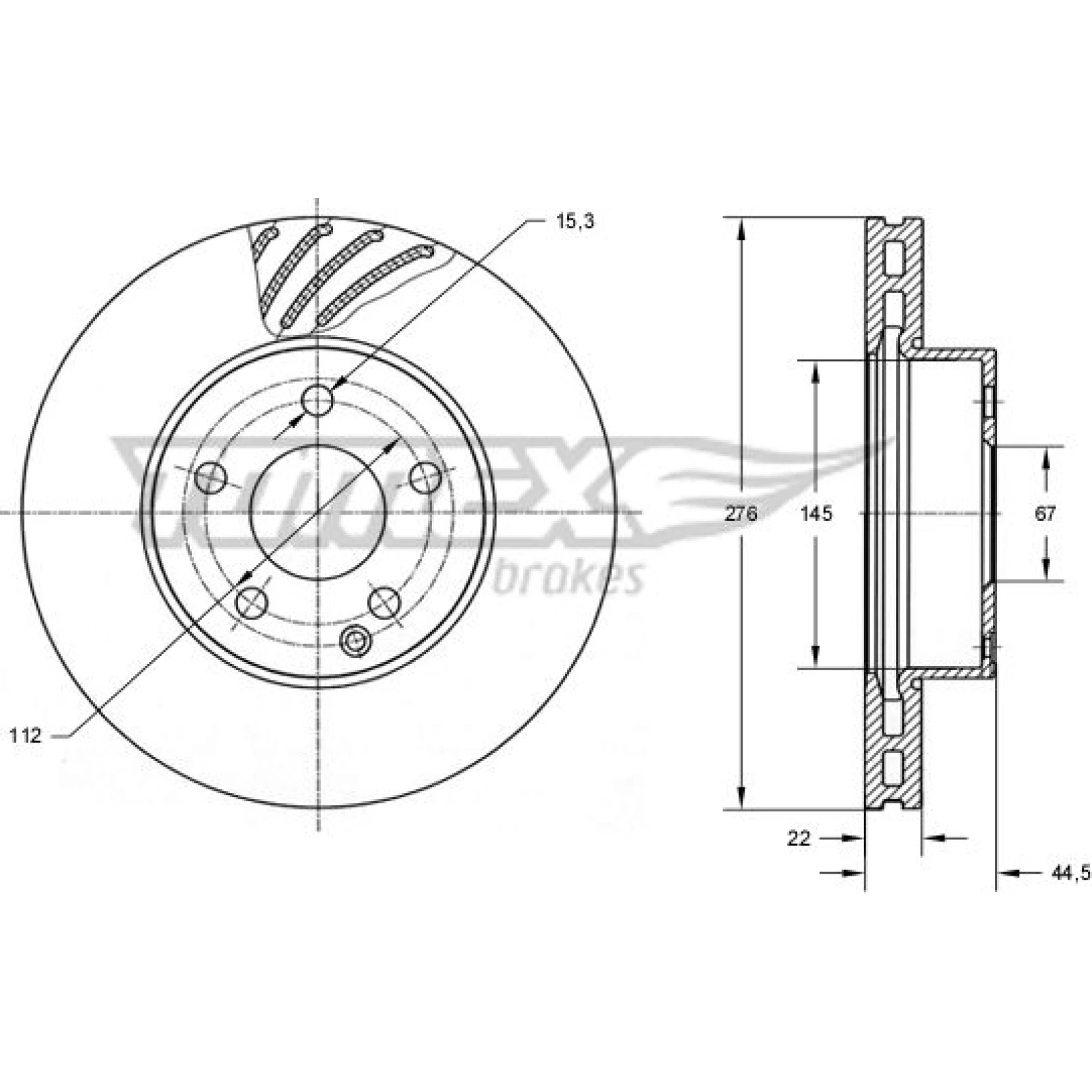 TOMEX brakes Bremsscheibe TX 74-08