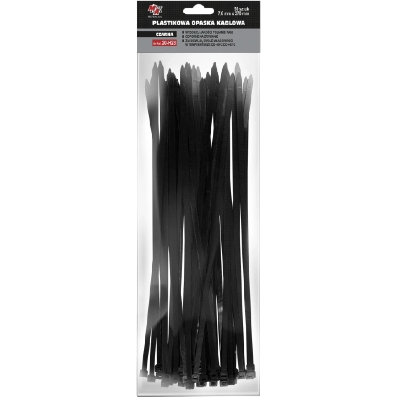 20-H23 MOJE AUTO AMT20-H23 Kabelbinder 7,6 x 370 (1 Pack 50 Stück) Schwarz