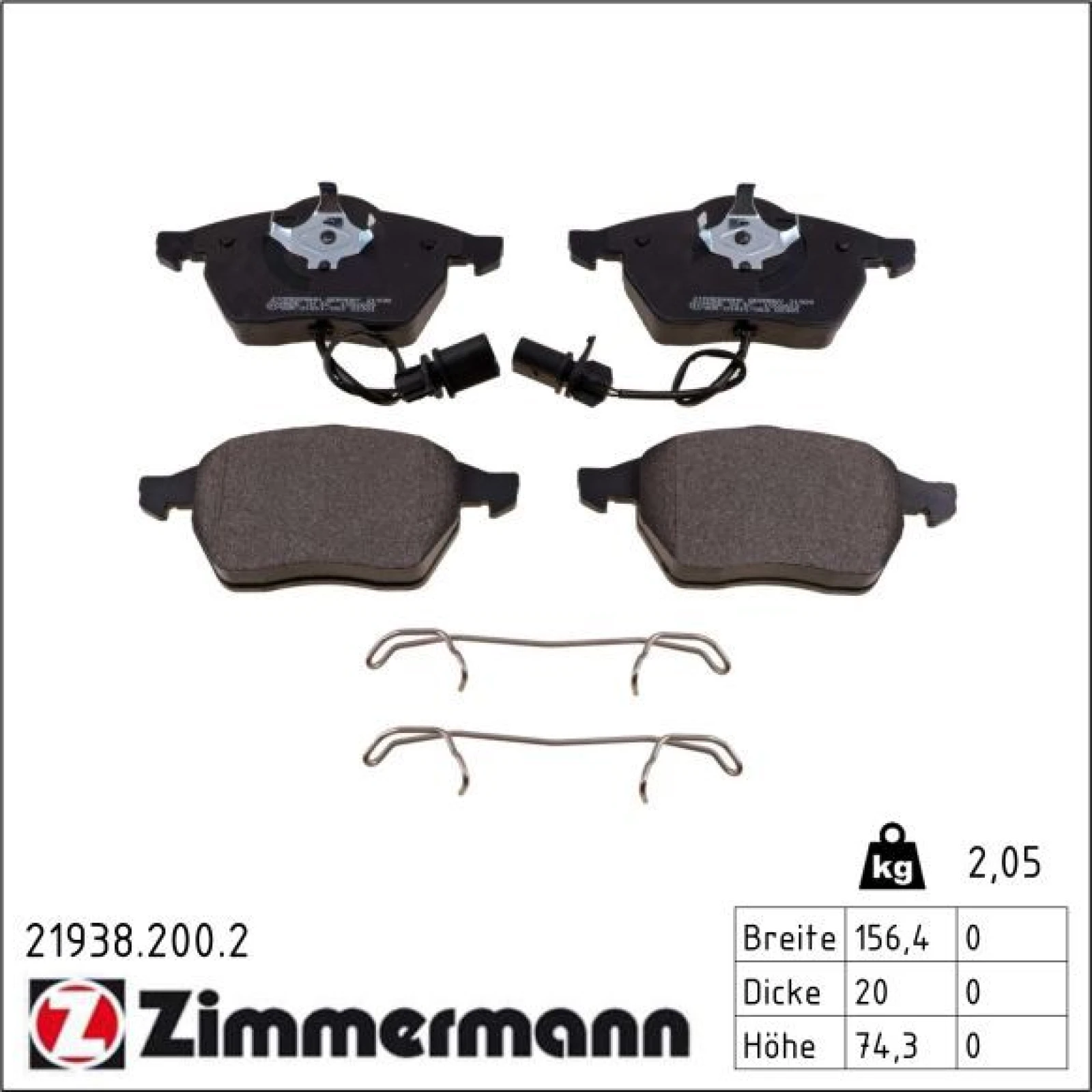 ZIMMERMANN Bremsbeläge 21938.200.2