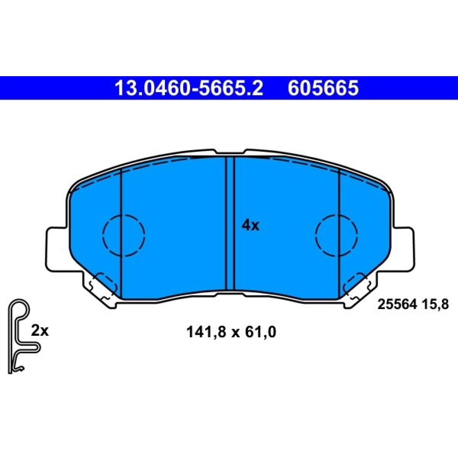Bremsbelagsatz, Scheibenbremse 13.0460-5665.2