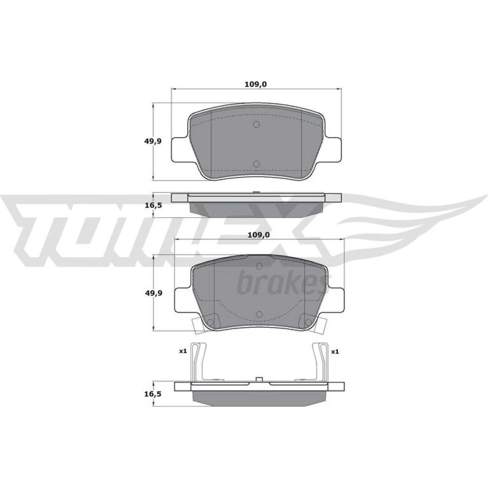 TOMEX brakes Bremsbelagsatz, Scheibenbremse TX 17-21