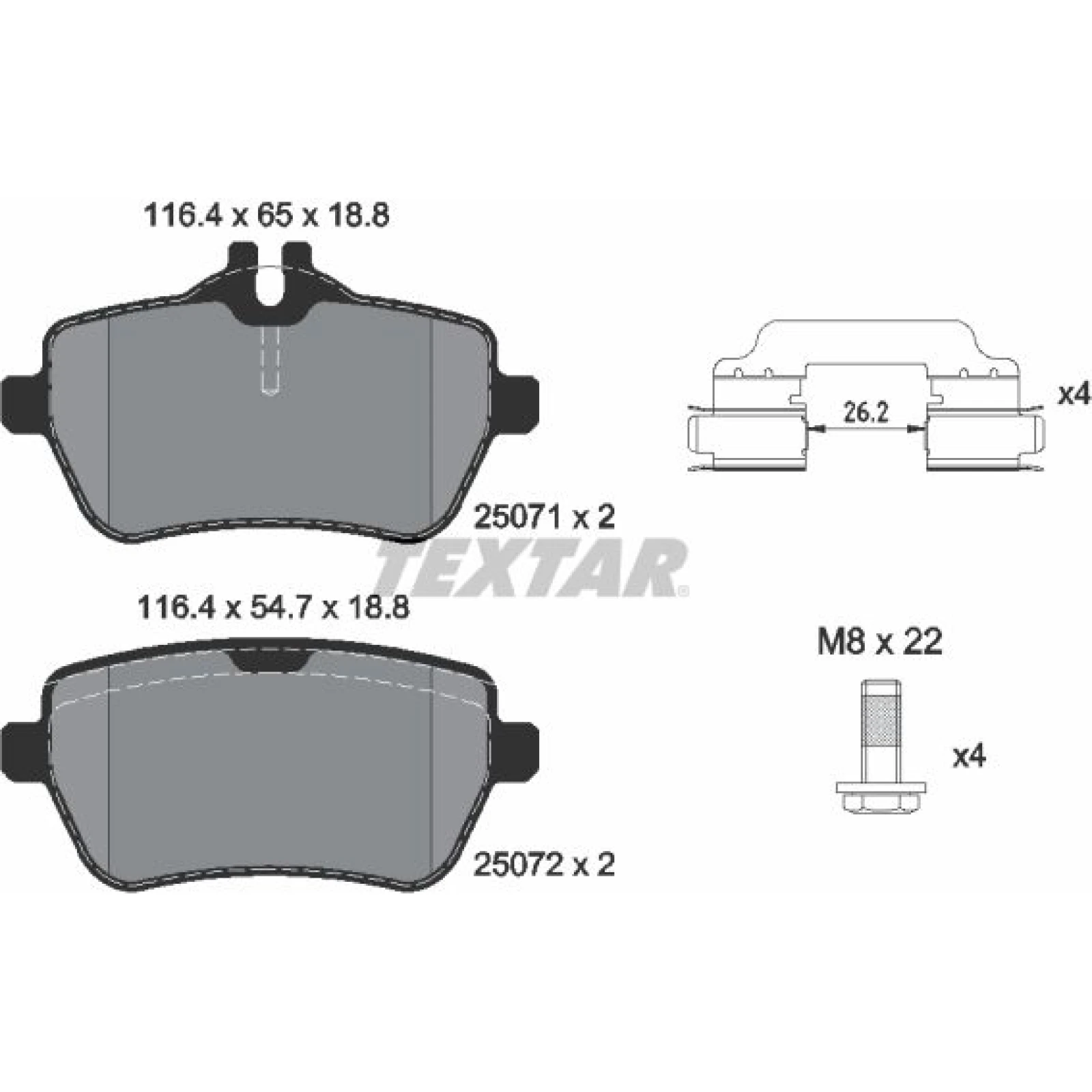 Bremsbelagsatz Db T. R231 Sl 3.0-4.7 12- Cabrio 2507101