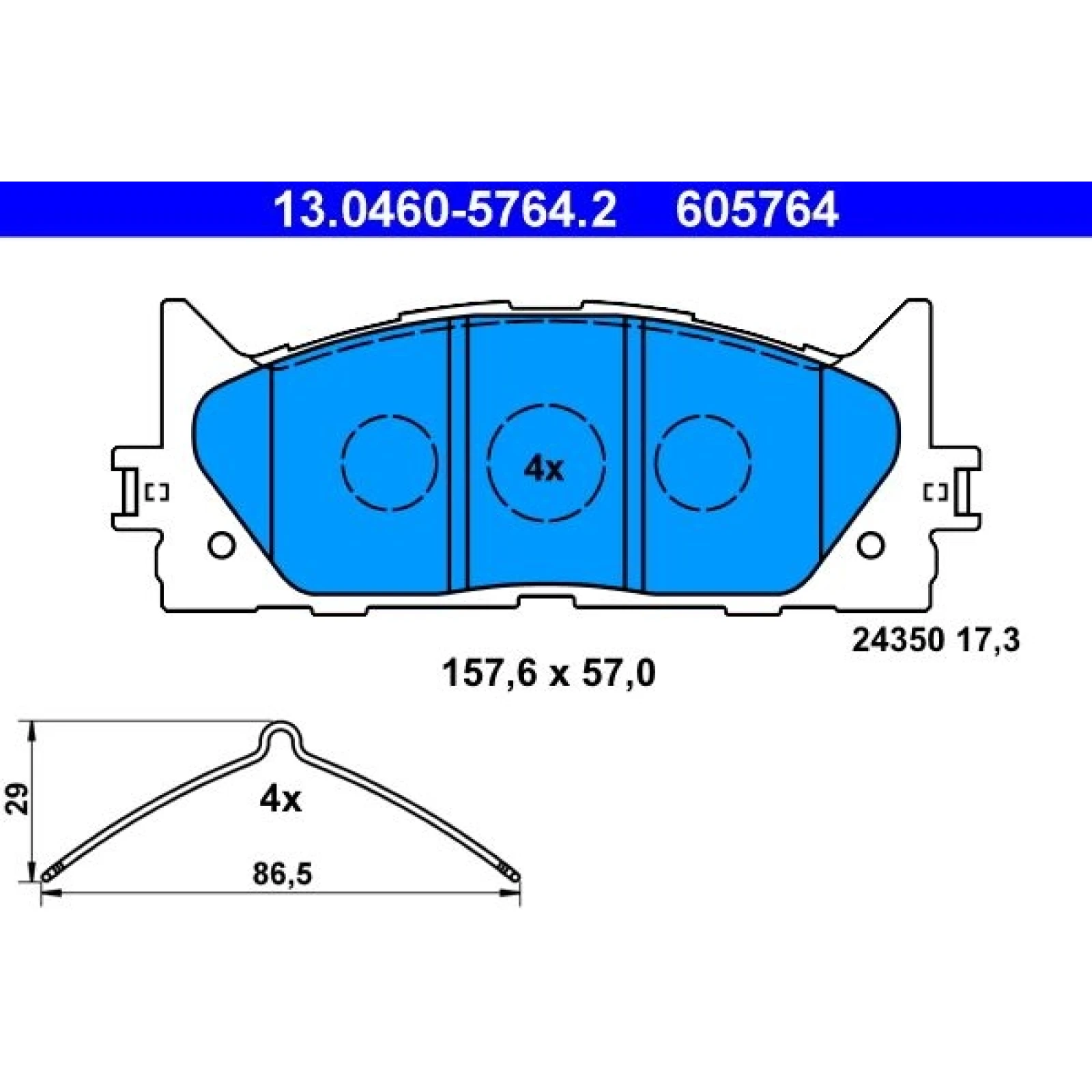 Bremsbelagsatz Toyota P. Camry 2.0-3.5 06 13.0460-5764.2