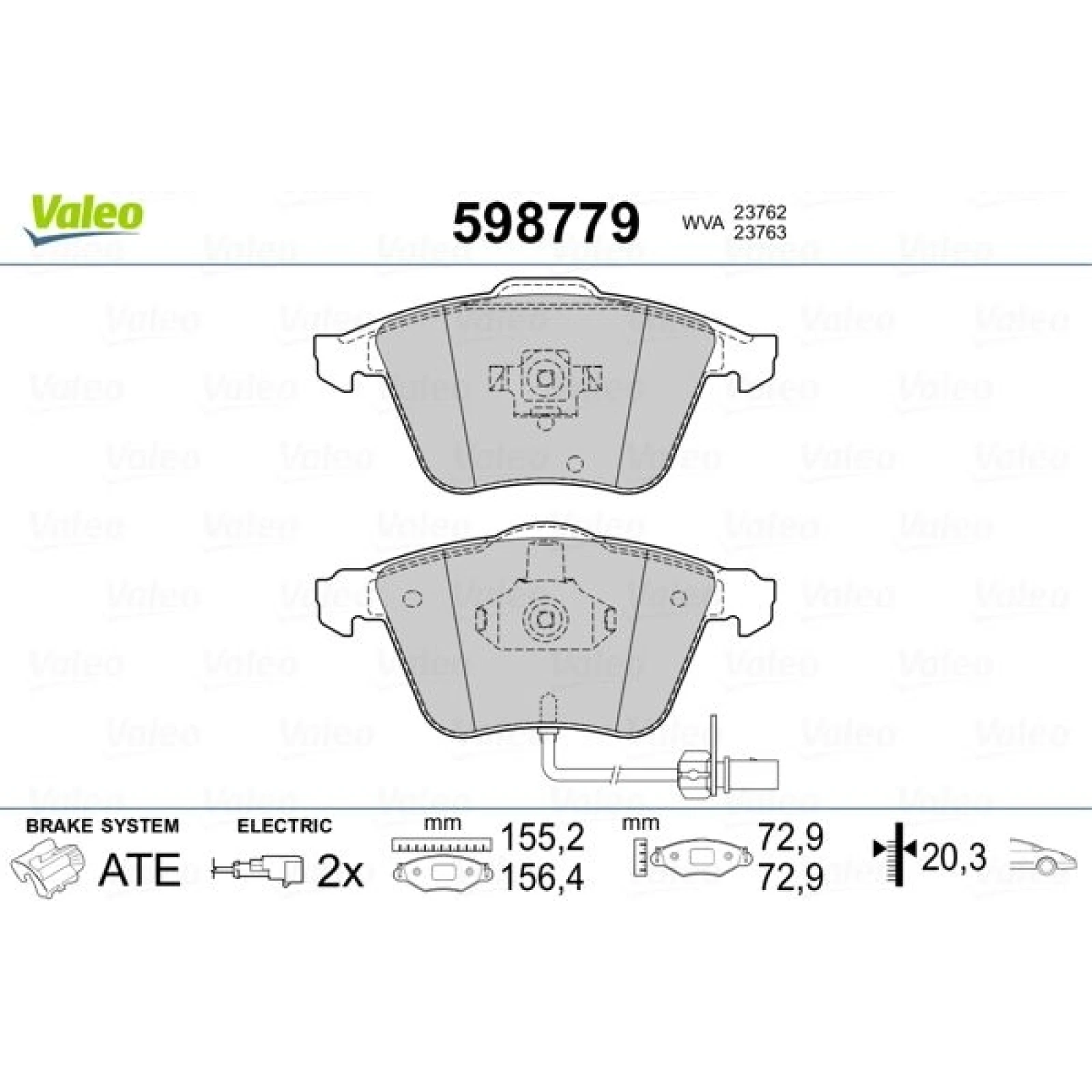 VALEO Bremsbeläge 598779