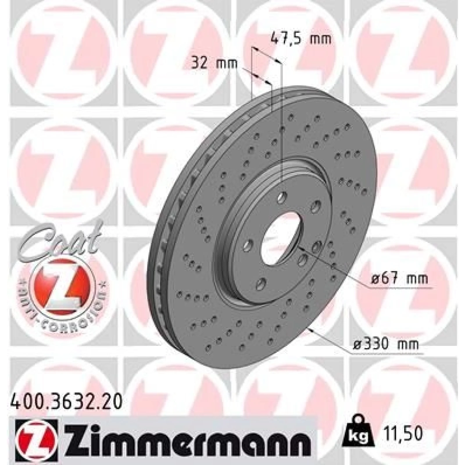ZIMMERMANN Bremsscheibe 400.3632.20