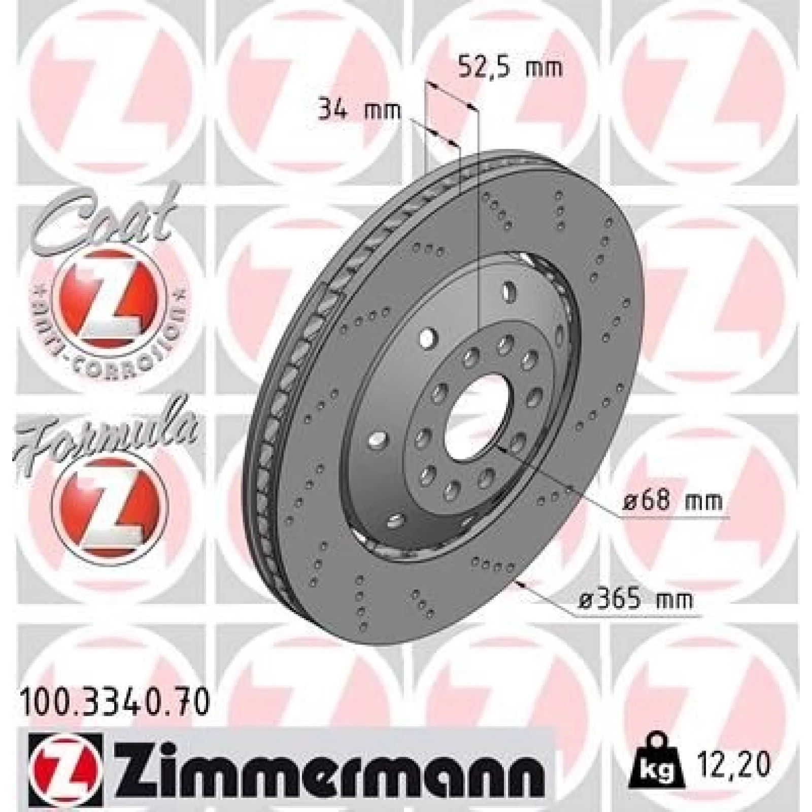 ZIMMERMANN Bremsscheibe 100.3340.70