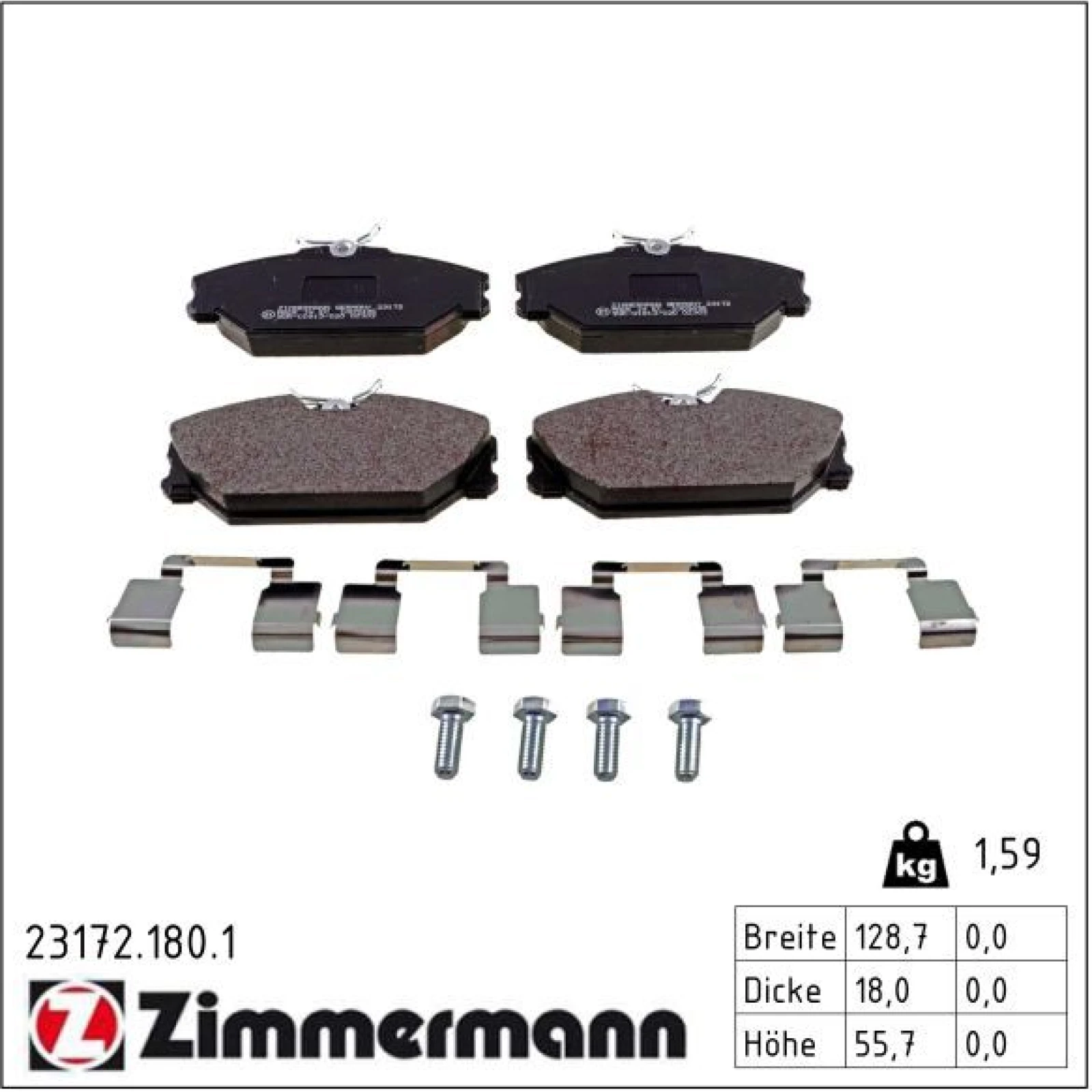 ZIMMERMANN Bremsbeläge 23172.180.1