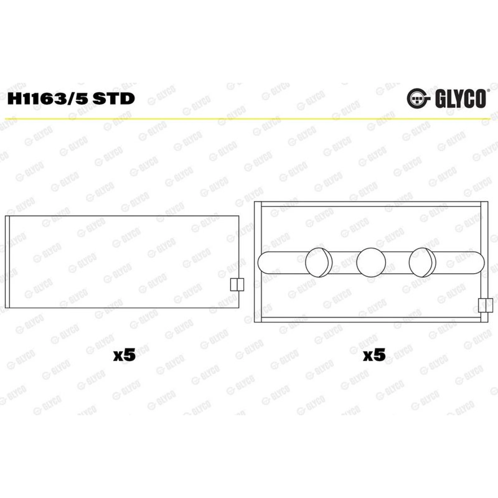GLYCO Kurbelwellenlager H1163/5 STD